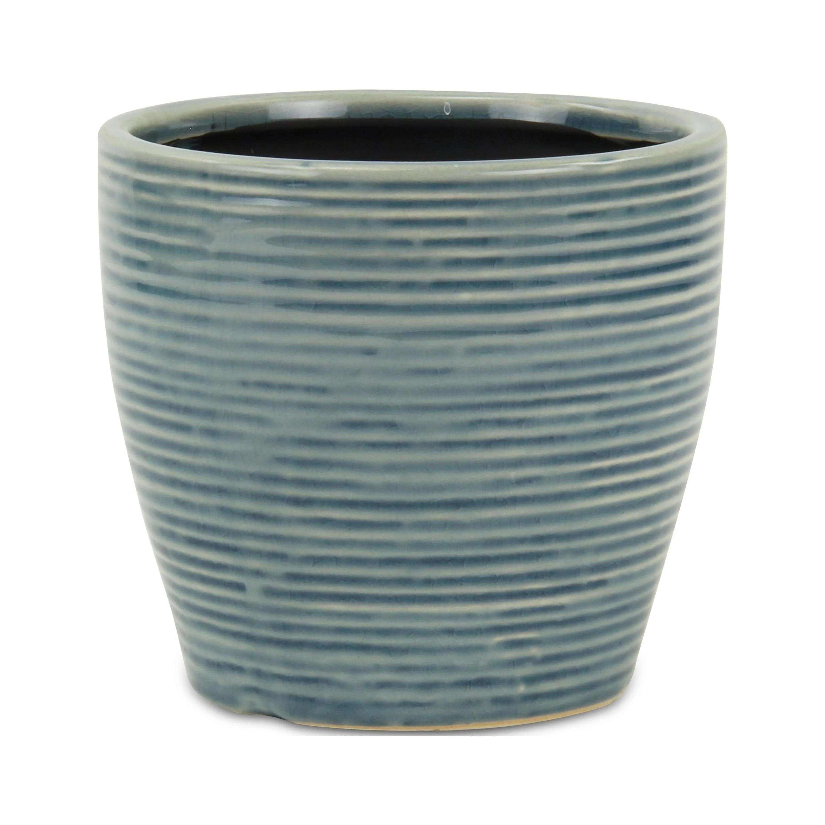 Cheungs Livia Blue Ceramic Rippled Pot Large