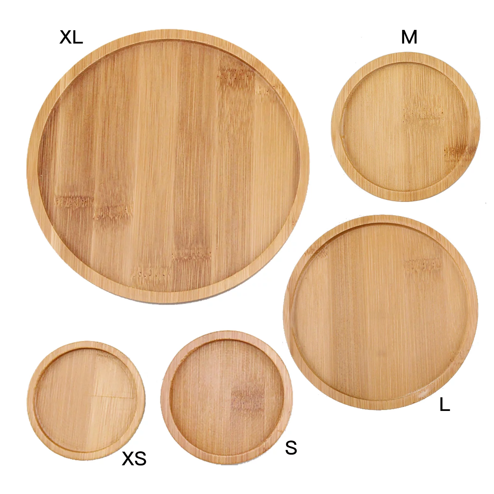 BELUPAI Environmentally Friendly Round Succulent Ceramic Flower Pot Bamboo Tray Creative Tabletop Tea Set Coaster