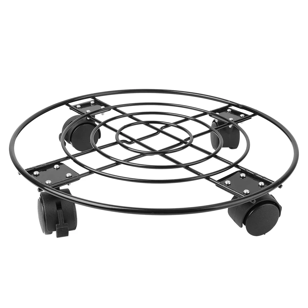 Gongxipen Iron Flower Pot Holder with Wheels Movable Flower Pot Rack Potted Plants Stand