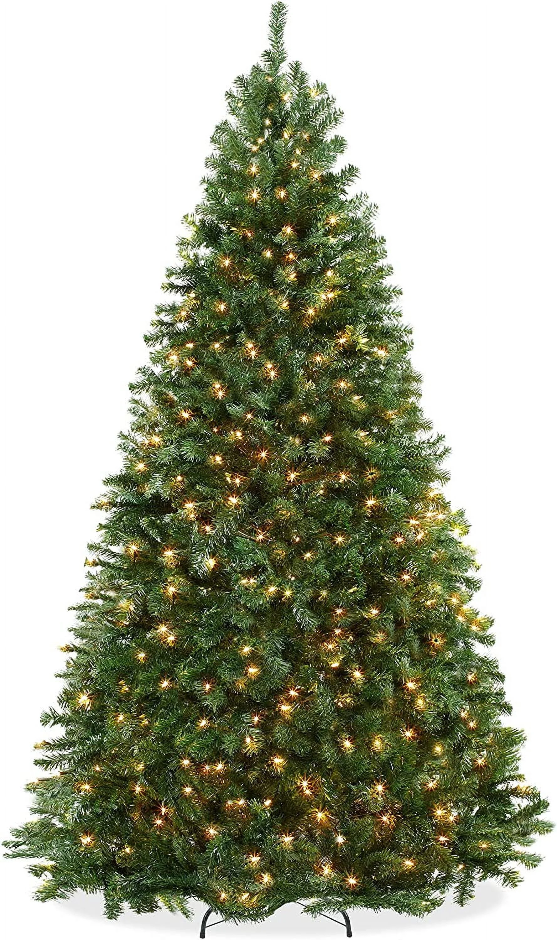 Realistic Pre-Lit Green Spruce Artificial Holiday Christmas Tree With Sturdy Metal Stand