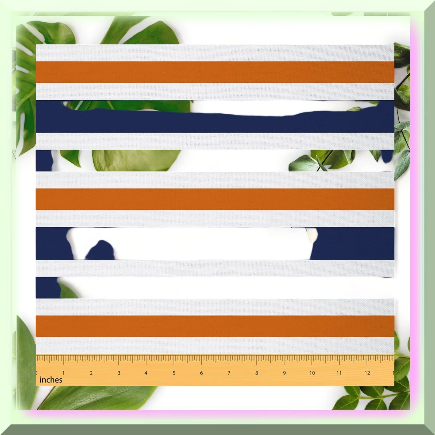 StripeVibe - Vibrant Blue Orange Fabric for Chairs & Decor, Farmhouse Lines, Indoor/Outdoor Upholstery, Abstract Geometric Design, Sold by the Yard.