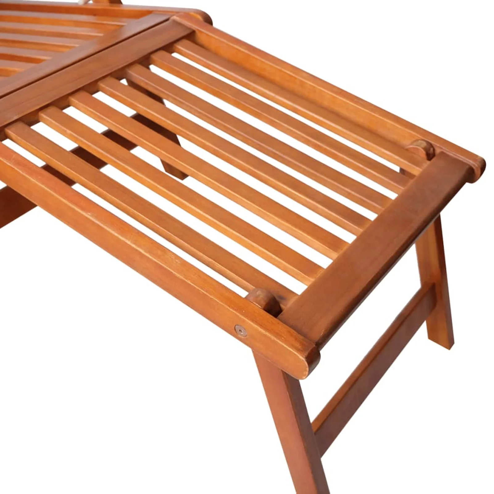 Suzicca  Deck Chair with Footrest and Cushion Solid Acacia Wood