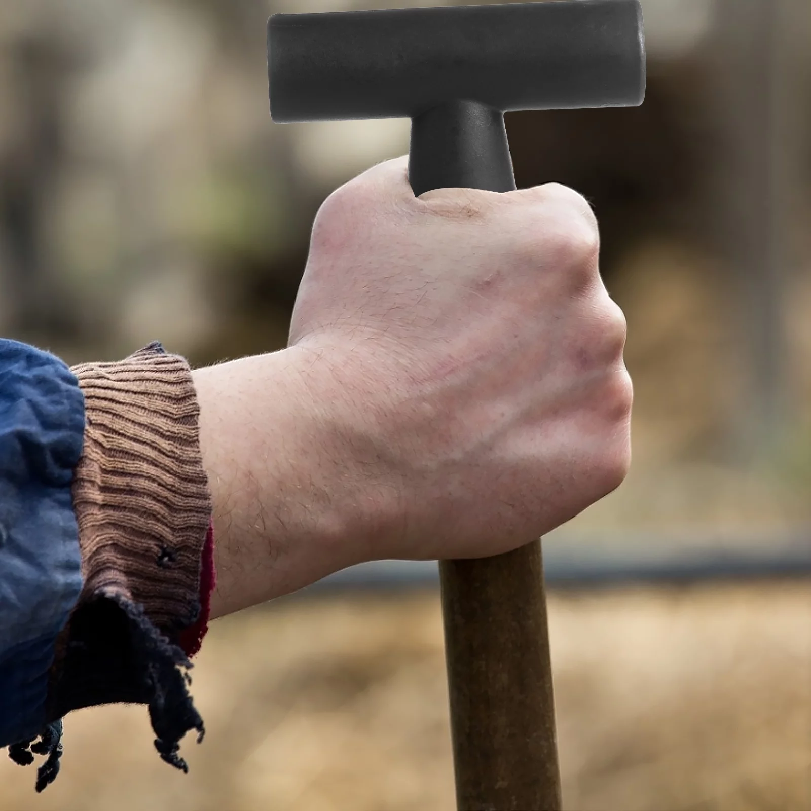 Qumonin Iron Shovel Handle Hoe Garden Tool 2pcs T-Shaped Plastic Grip Handles