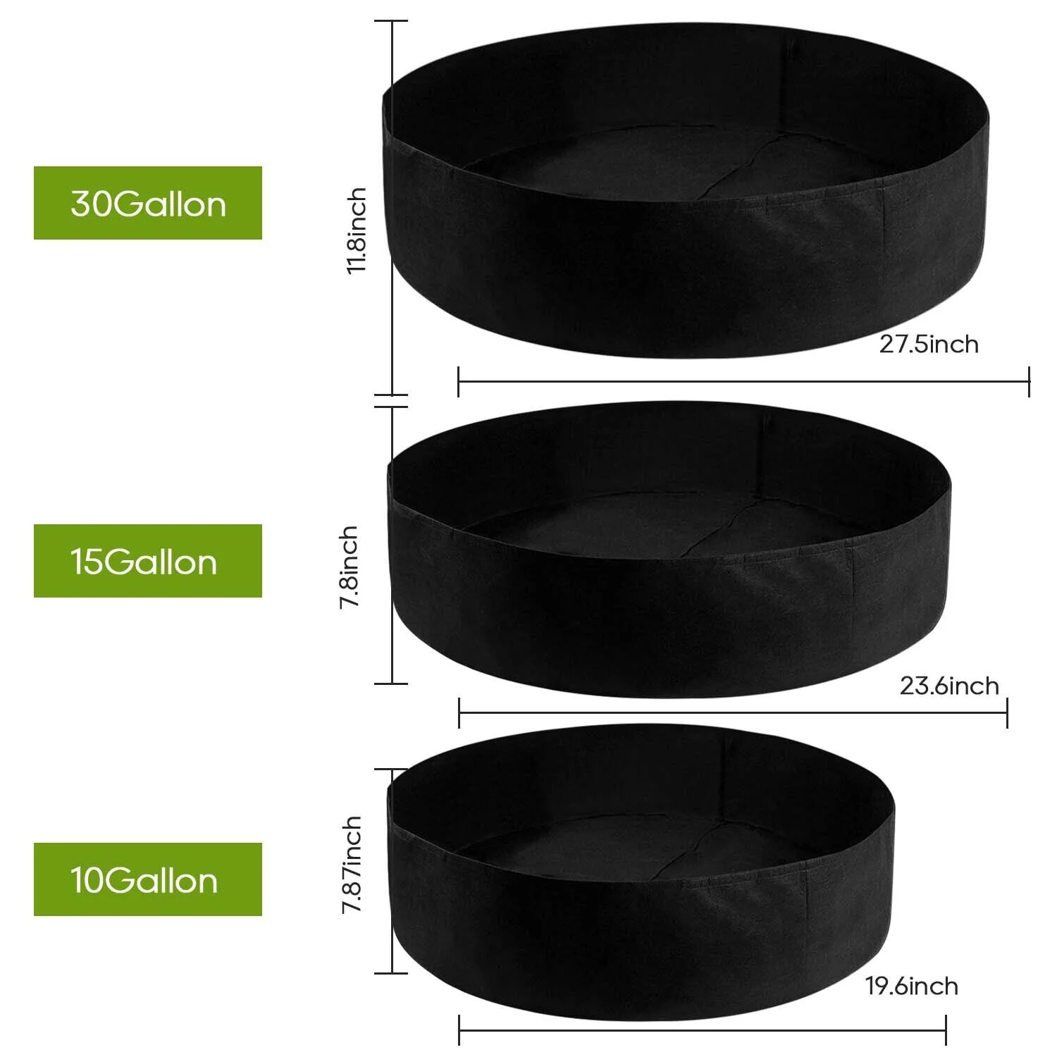 1-30 Gallon Plant Grow Bags Fabric Pot Nursery Soil Bag Thickened Nonwoven Bag