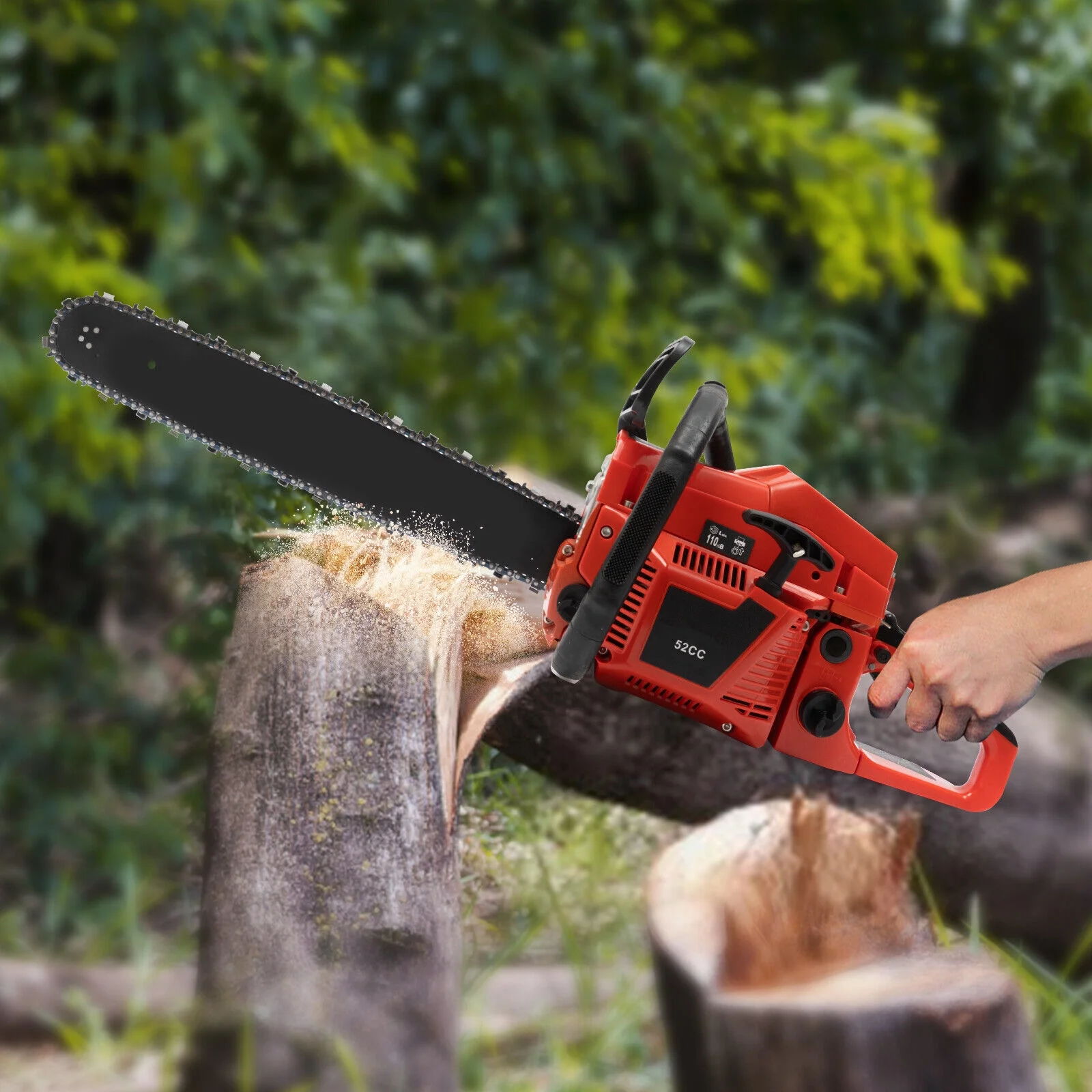 Denest 2.2KW Gas Powered Chainsaw 20Inch 52cc 2 Stroke Petrol Chain Saw Cutting Tree