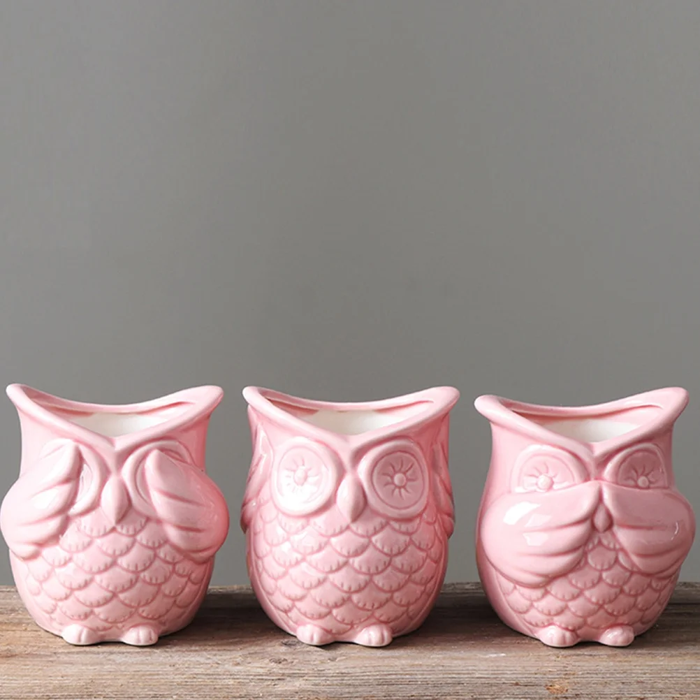 Cactus Planter Succulent Containers Flower Pots Decor Cute Japanese-style Outdoor Office Pink