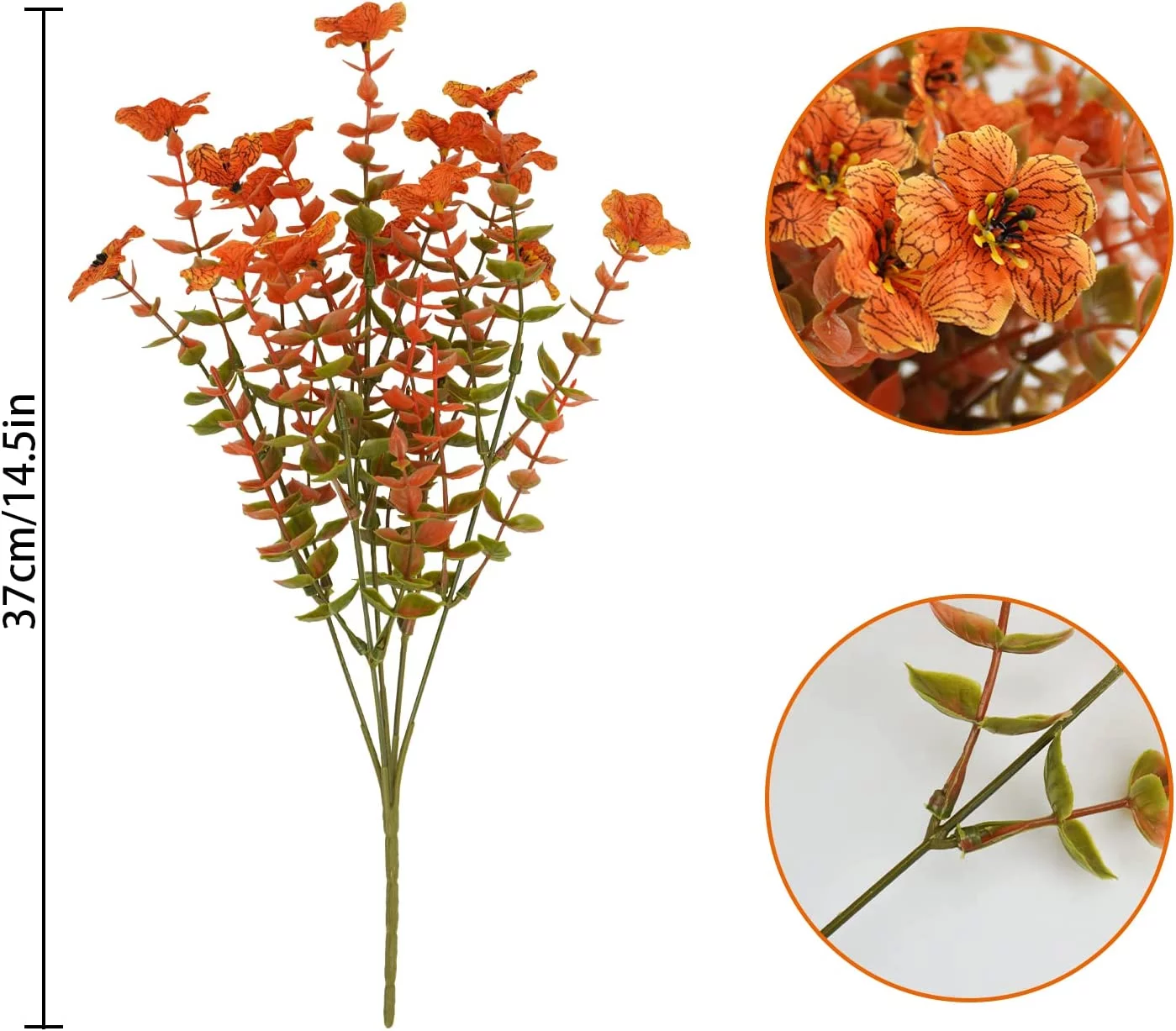 12 Bundles Artificial Fall Violet Flowers Outdoor Autumn Fake UV Resistant Faux Plastic Shrub Plant for Wedding Home Garden Fireplace Thanksgiving Xmas Decor