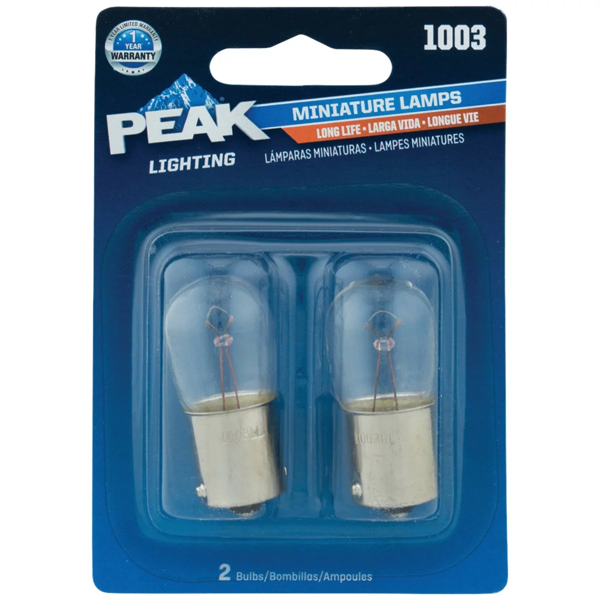 PEAK 1003 12.8V Mini Incandescent Automotive Bulb (2-Pack) 1003LL-BPP