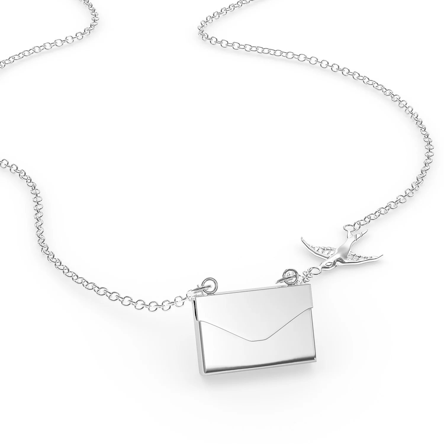 Locket Necklace Trees Birch Bark Nature in a silver Envelope Neonblond