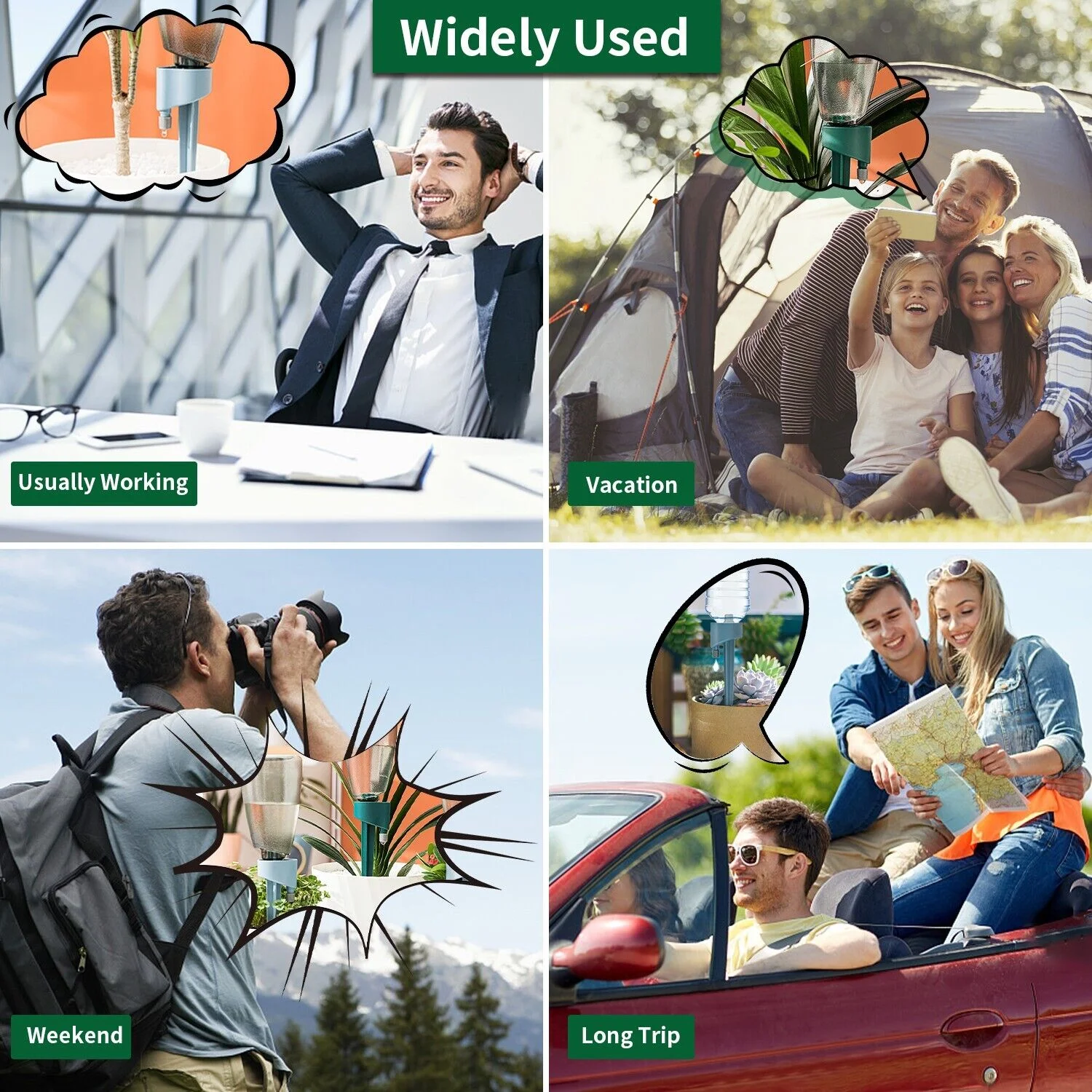 3 PCS Garden Automatic Self Watering Spikes Plants Water Drip Irrigation System