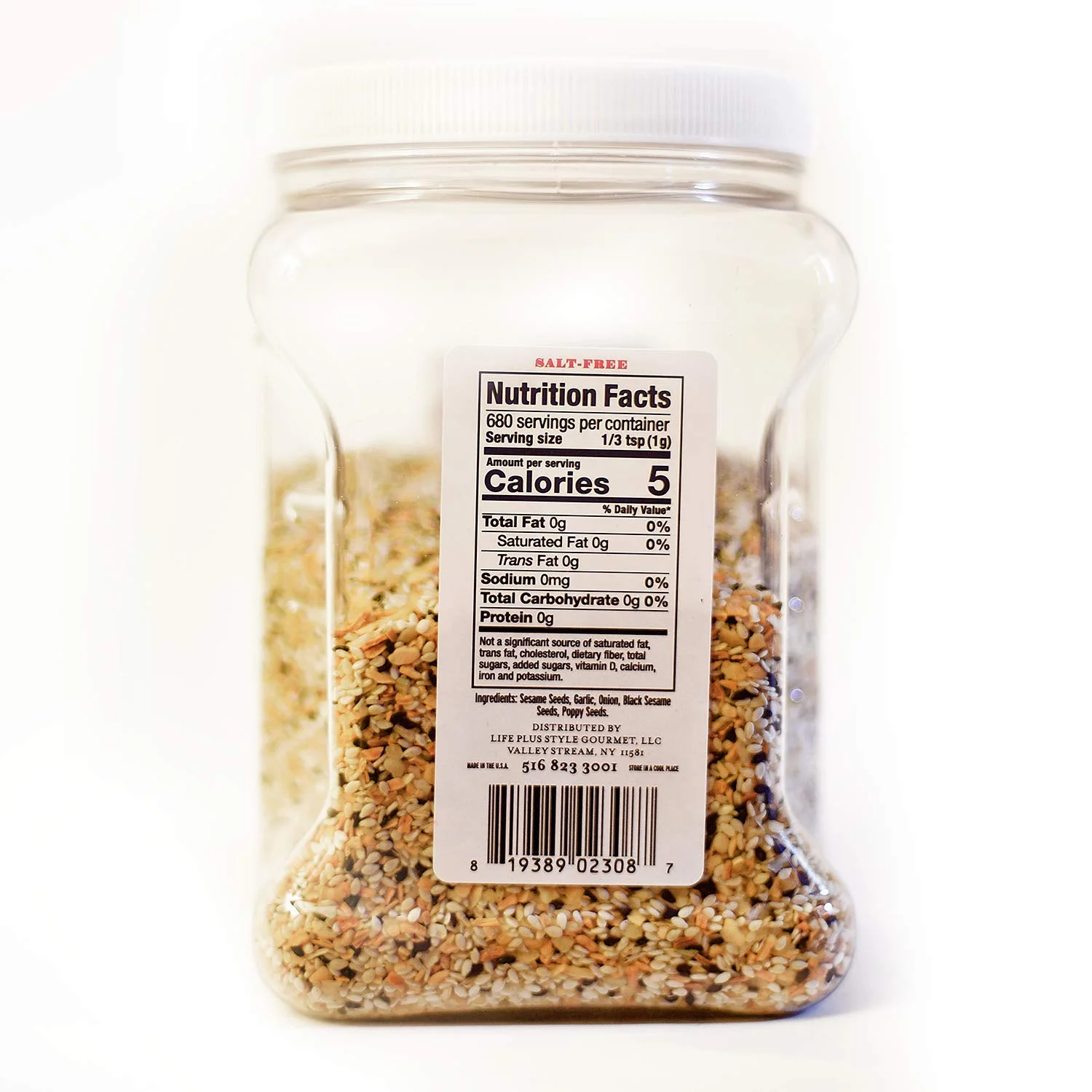 Everything Bagel Seasoning Salt Free Premium Spice Blend with Sesame Seeds Onion Garlic and Poppy Seed Bulk Shaker 24 oz
