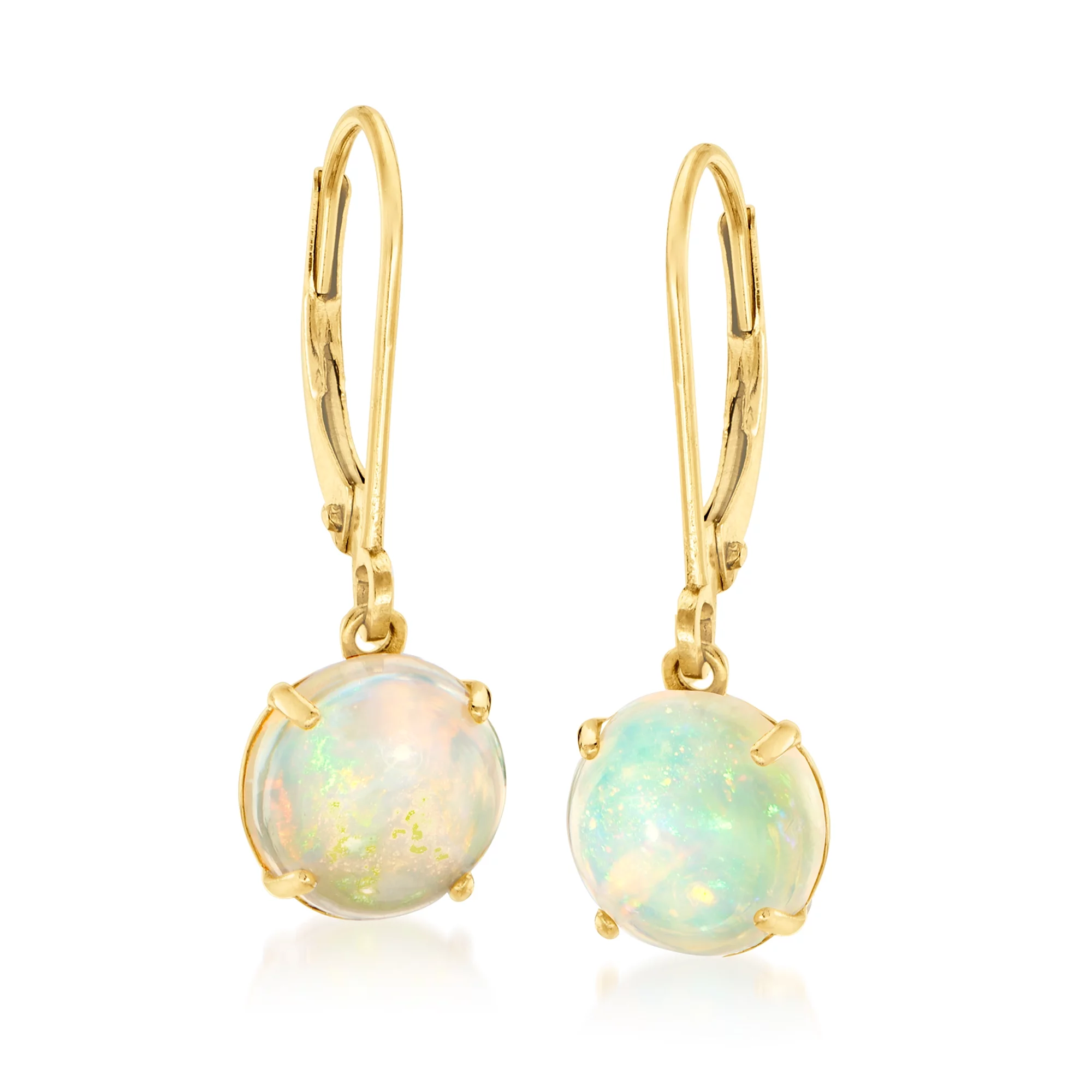 Ross-Simons Opal Drop Earrings in 14kt Yellow Gold, Women's, Adult