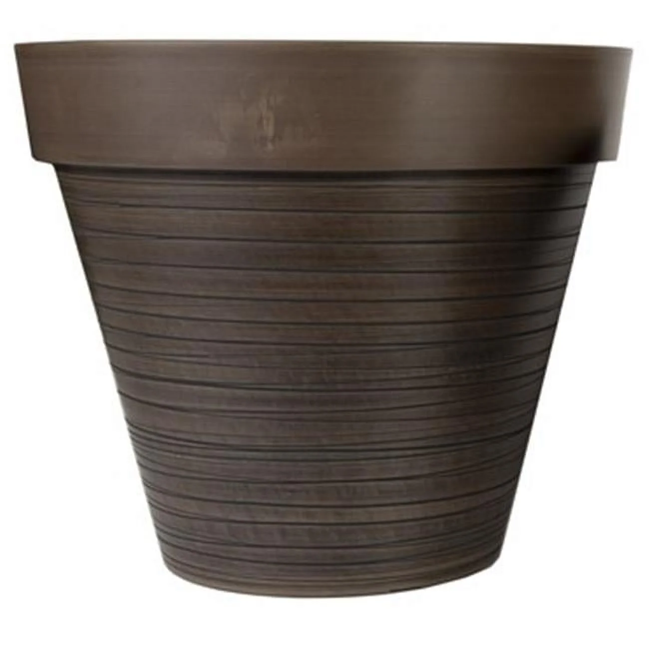 14 in. Elegant Carved Finish Look Planter, Chocolate