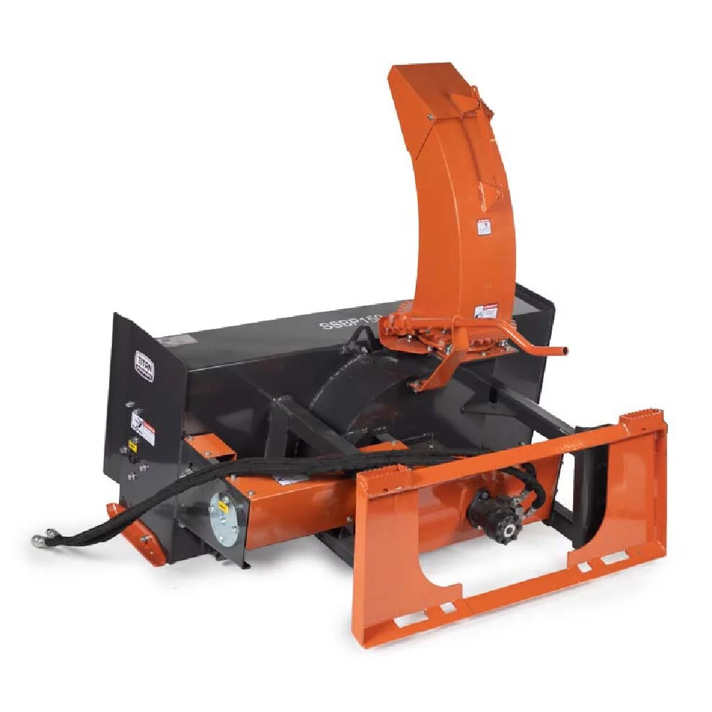 Titan Attachments 5 FT Skid Steer Snow Blower, Quick Tach, 360-degree Directional Snow Chute