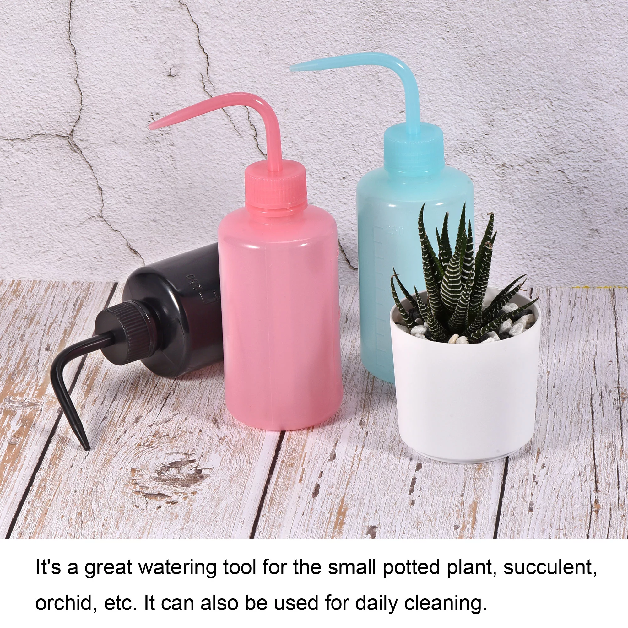 Uxcell 250ml Plastic Water Irrigation Spout Squeeze Washing Bottle, Blue 2 Pack