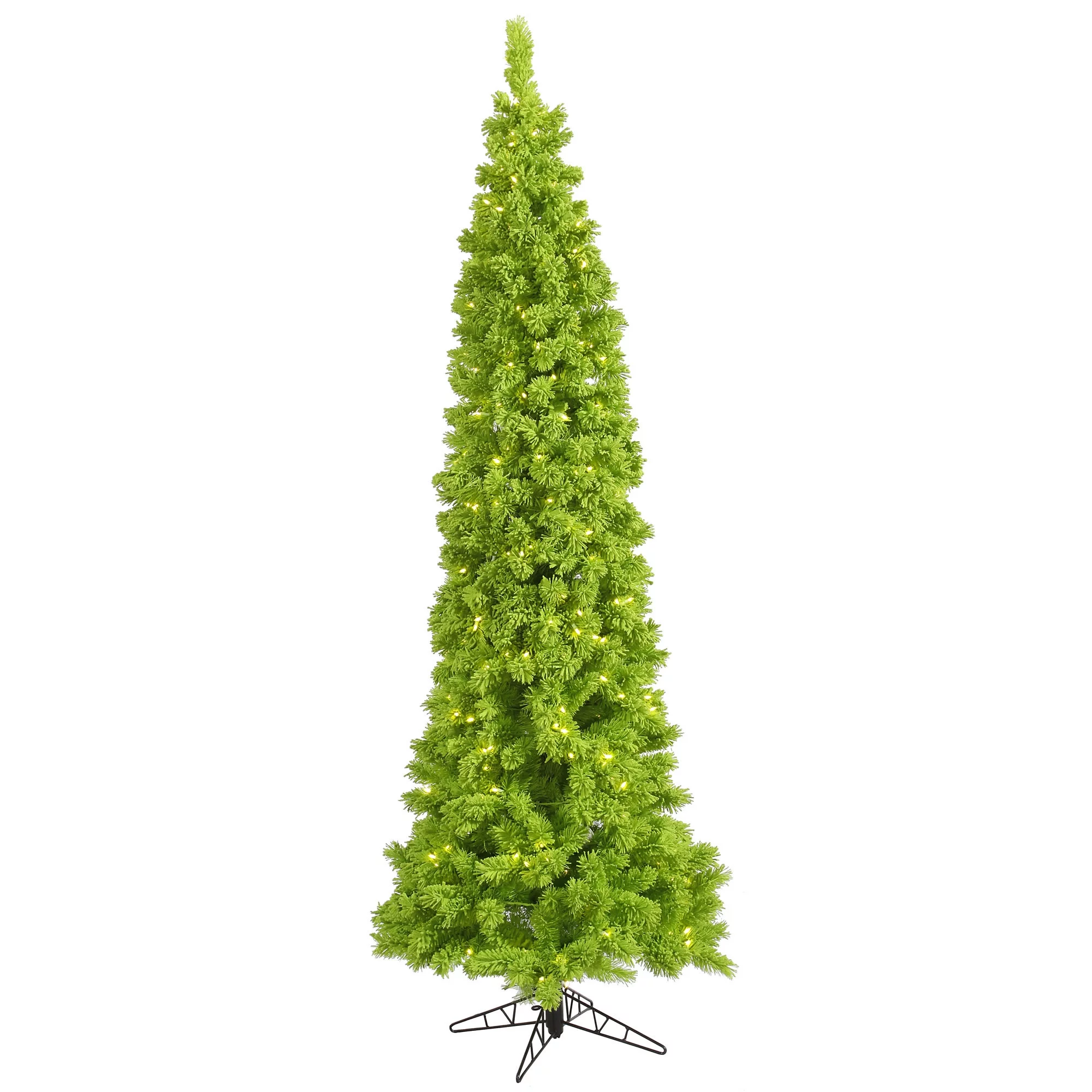 Vickerman 4.5' Flocked Lime Slim Fir Artificial Christmas Tree, Lime Dura-lit LED Lights