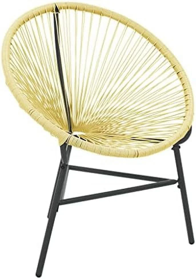 SJOIKLM Gray  Chair - Poly Rattan Patio  - Water-Resistant Outdoor Chair with Powder-Coated Steel Frame for Garden and Patio