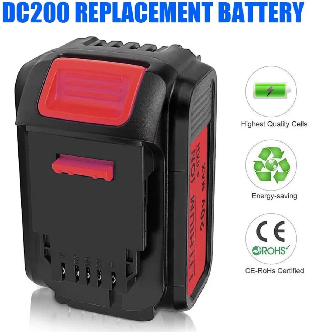 DCB200 4.0Ah Dewalt Replacement Battery Compatible with 20V Max DCB206 DCB205-2 DCB200