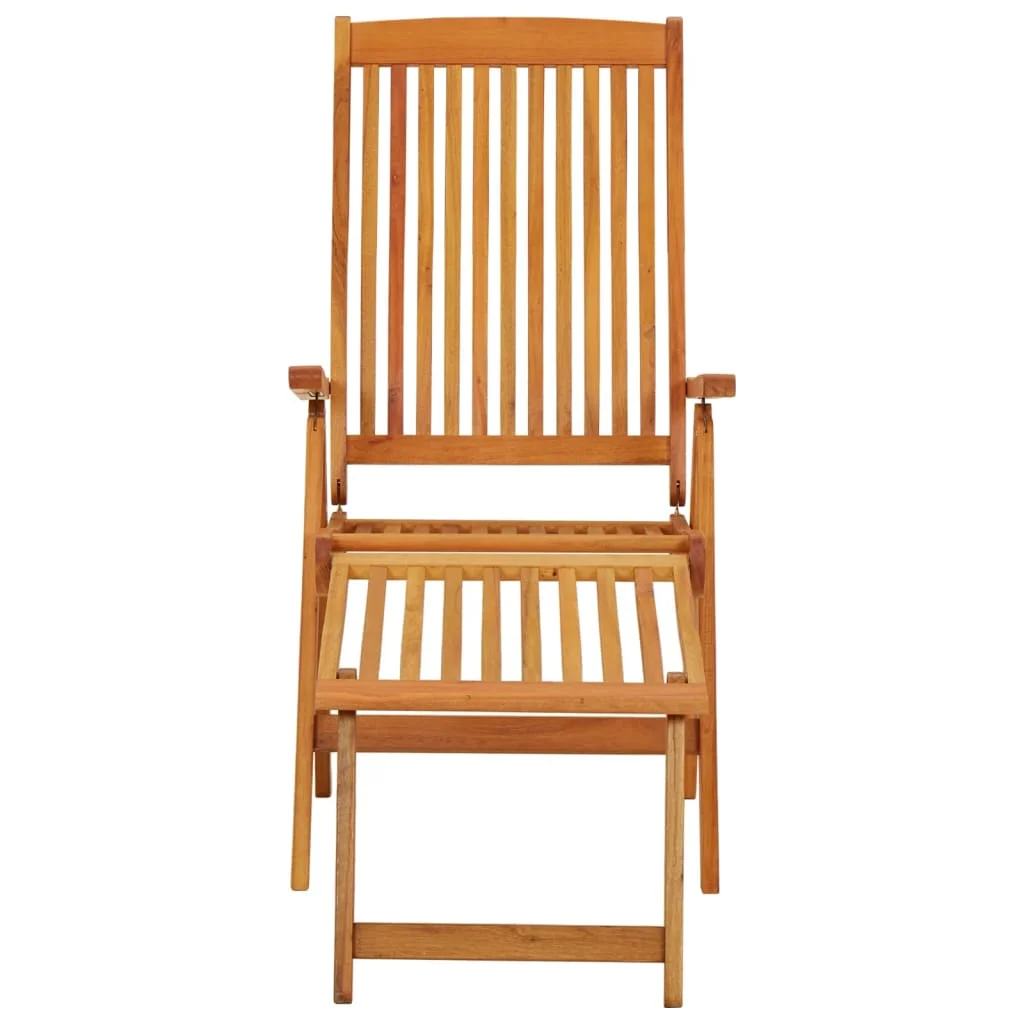 Folding Patio Chairs with Footrests 2 pcs Solid Wood Eucalyptus