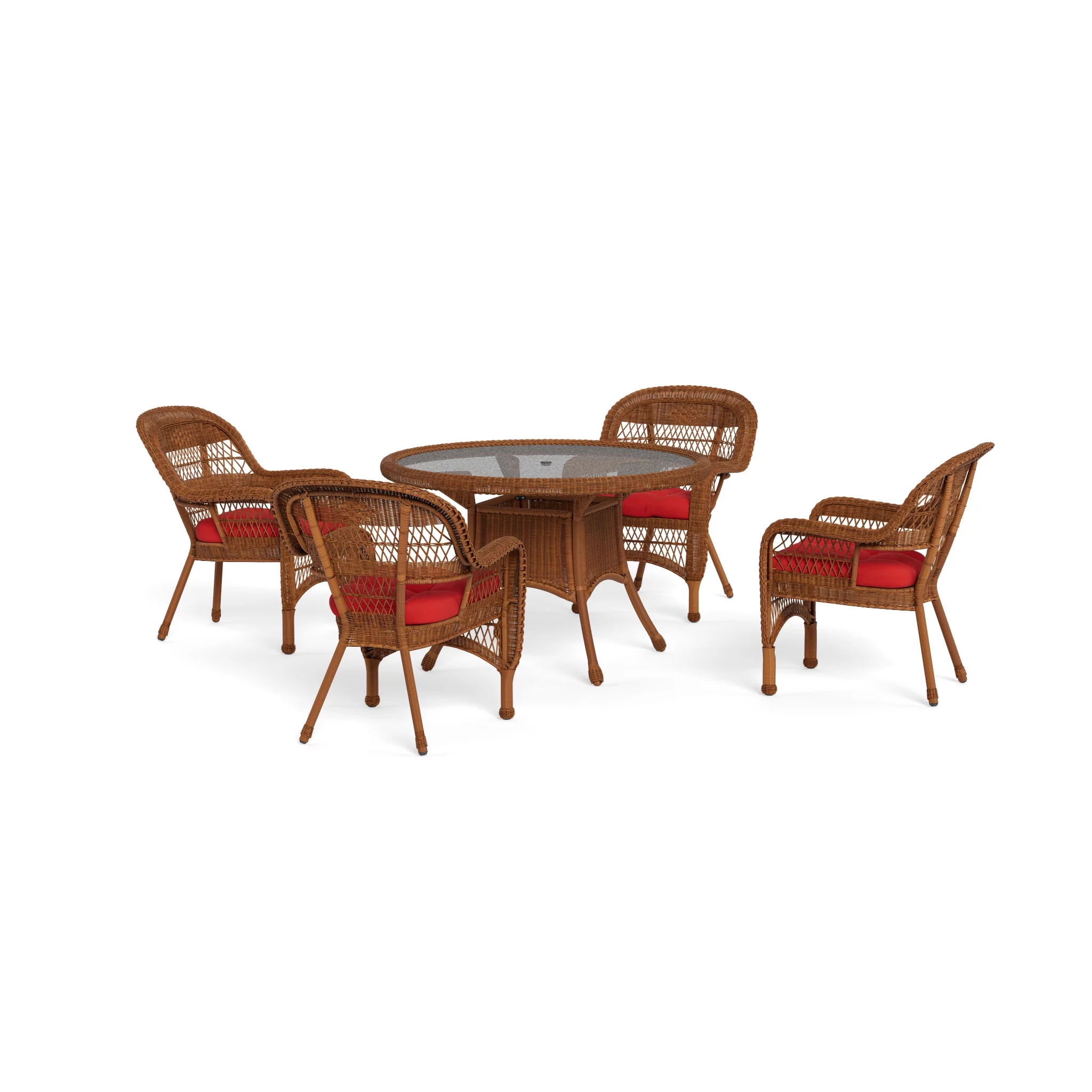 Tortuga Outdoor Portside 5 Piece Wicker Dining Set&nbsp; (4 chairs, 48