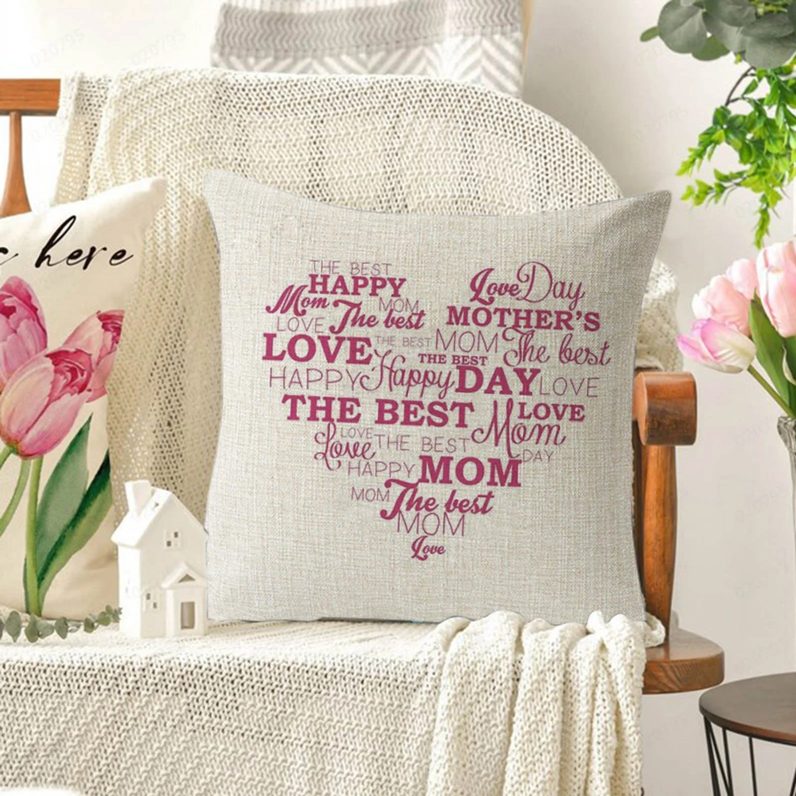 SIfdSeng Silk Body Pillow Case with Zipper Mother Day Linen Sofa Decoration Pillow Case Gift Cushion Cover Waist Pillow Case Letter Pillow Case Boucle Pillow Covers