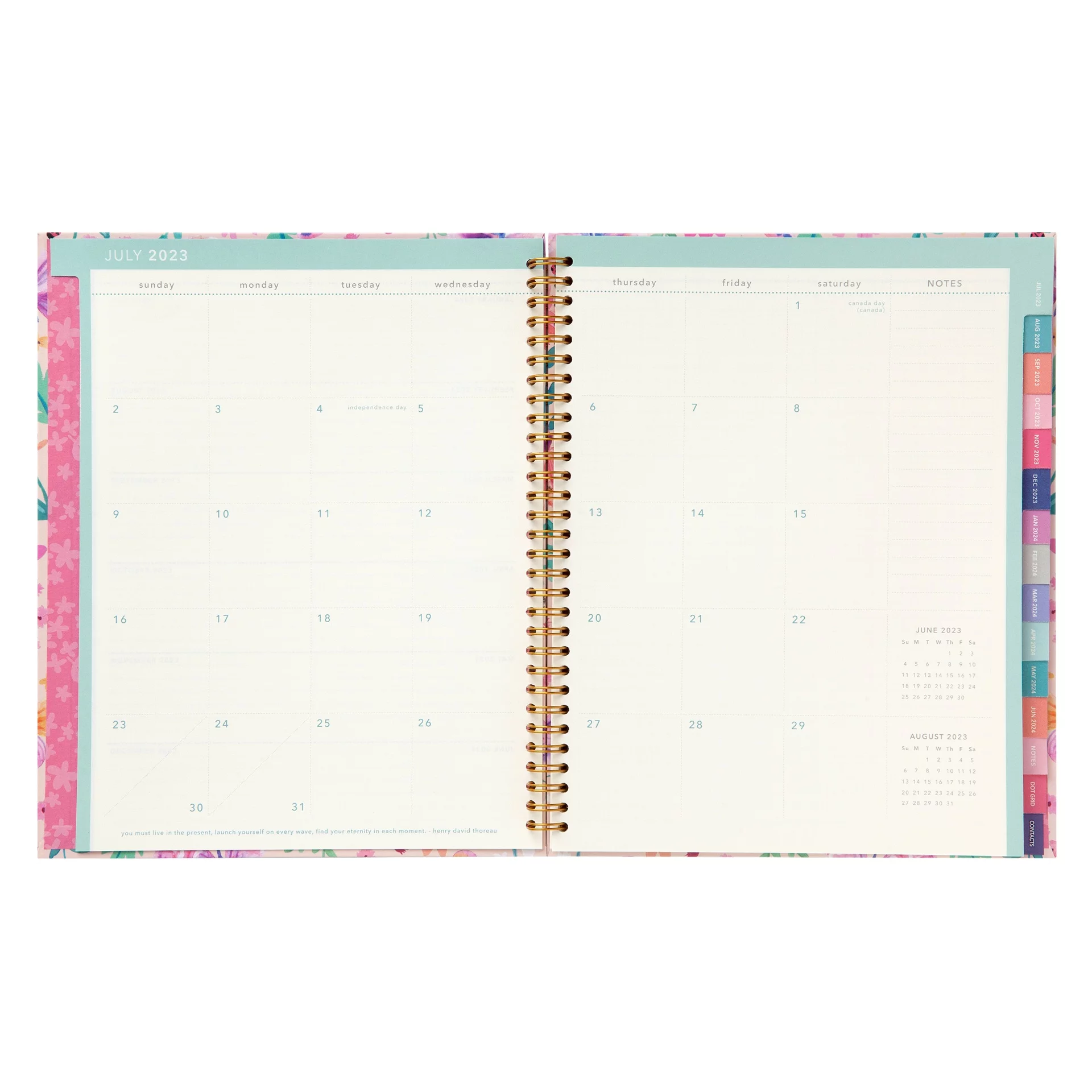 2023-2024 Mintgreen Daily, Weekly, Monthly Spiral Planner, 9