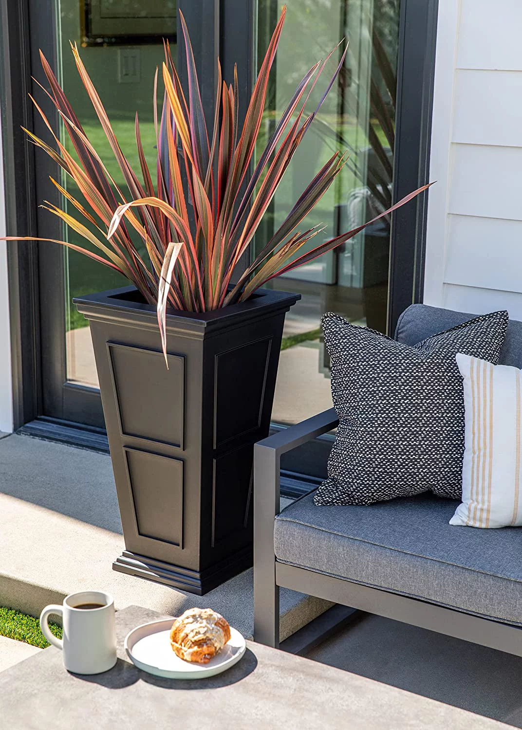 Brixton Tall Planter - 2 Pack (28 inch, Black)