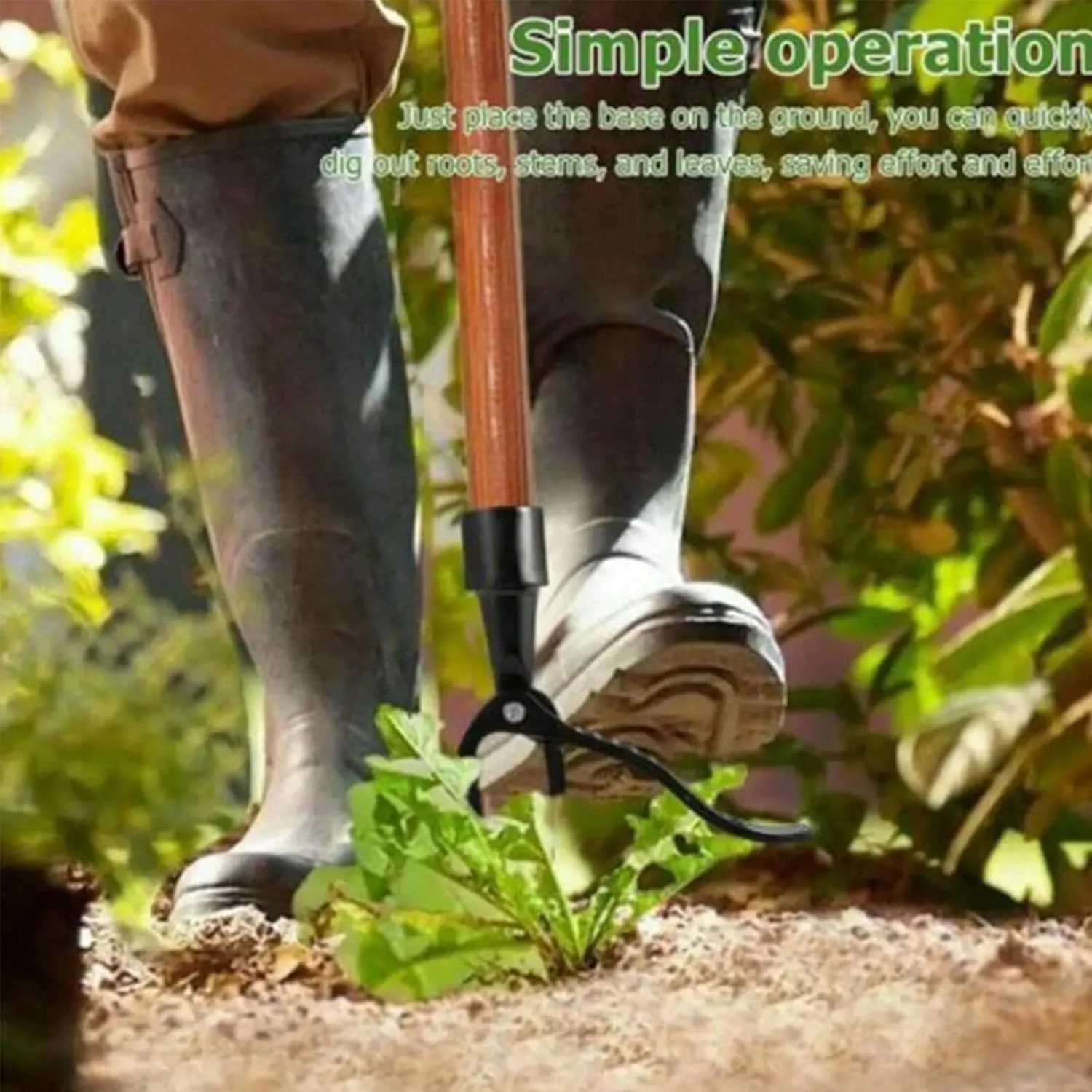 Efficient  High-Quality Stainless Steel Manual Stand Up Weed Puller Tool for Lawn and Garden - Easy-to-Use and Effective Hand Weeding Tool for Removing Unsightly Weeds from Your Garden Be