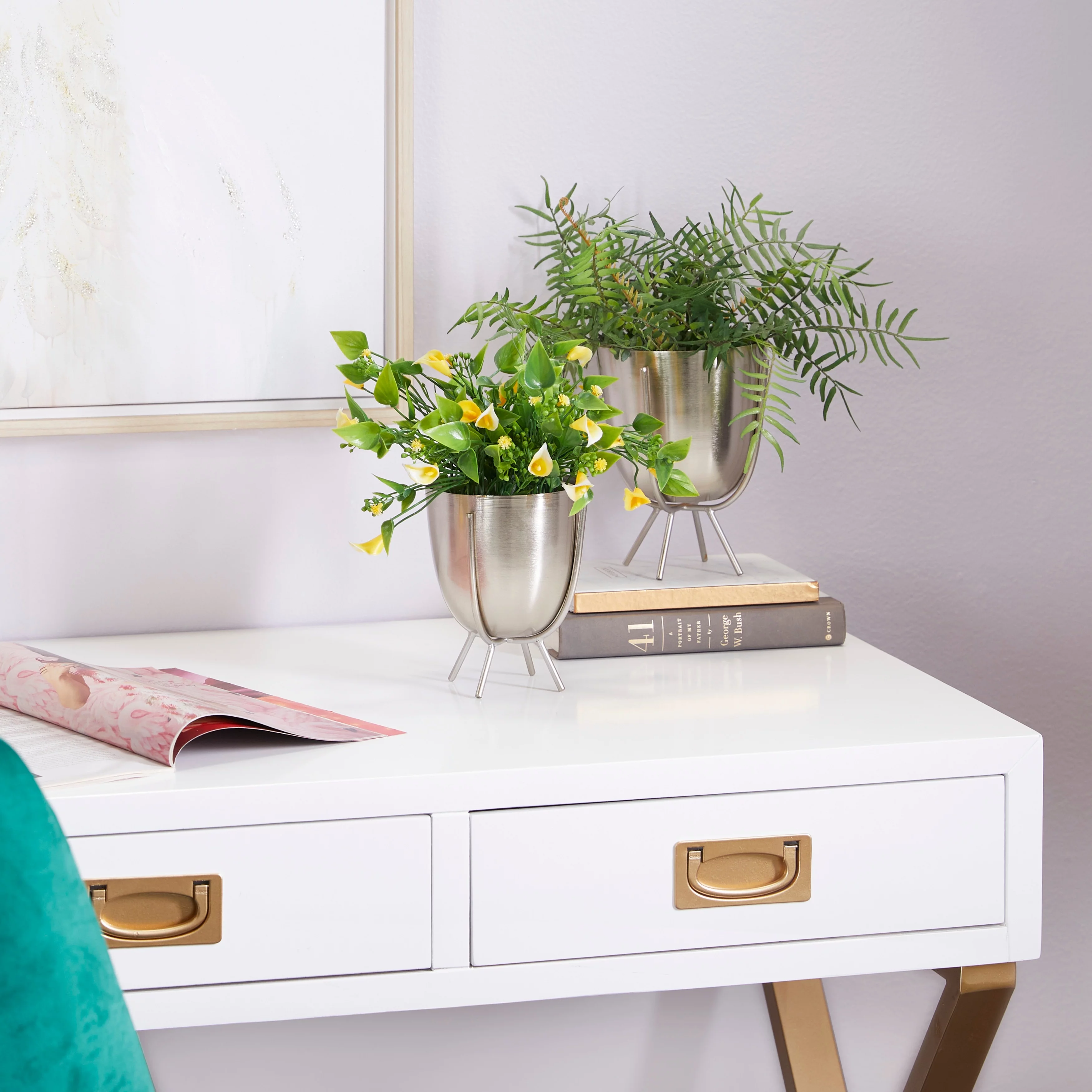 CosmoLiving by Cosmopolitan  Metal Contemporary Planter (Set of 2) - S/2 7