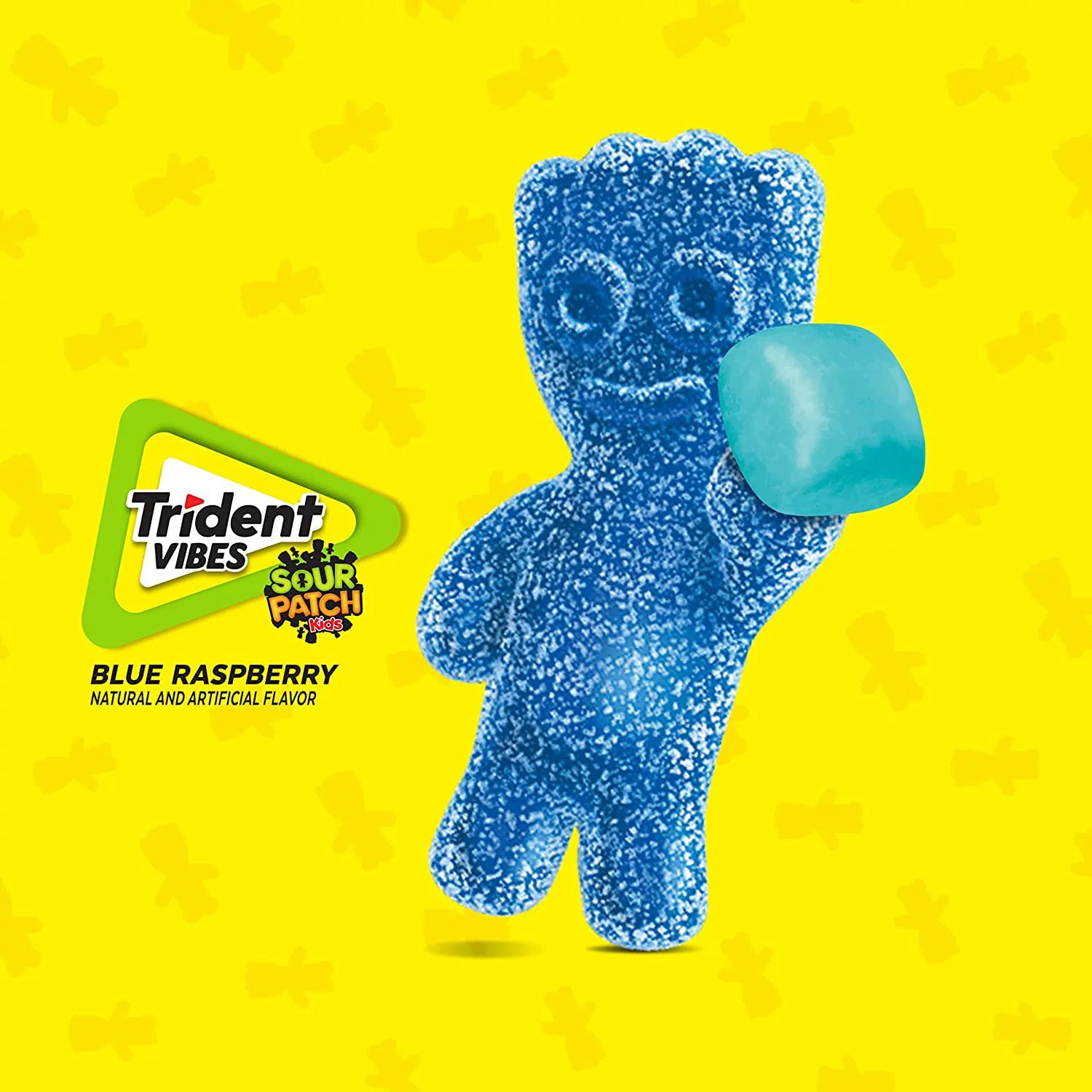 Trident Vibes SOUR PATCH KIDS Blue Raspberry Sugar Free Gum, 4-40 Piece Bottles 160 Total Pieces