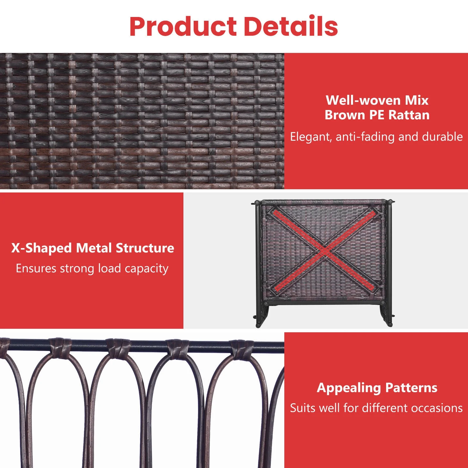 Patio Hanging Rattan Basket Chair Swing Hammock Chair with Seat Cushion