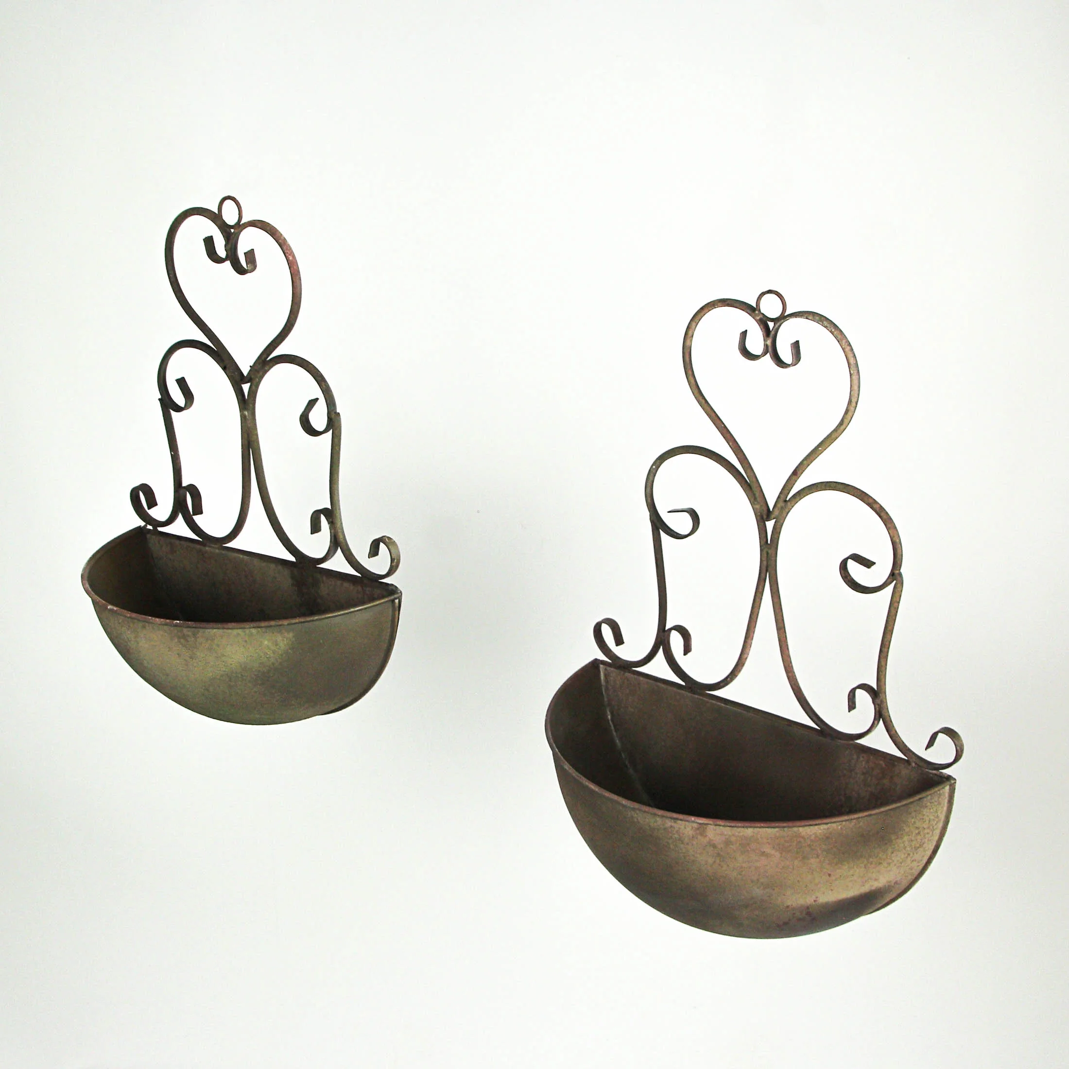 Special T Imports Galvanized Metal Rustic Scroll Wall Pocket Planter Farmhouse Hanging