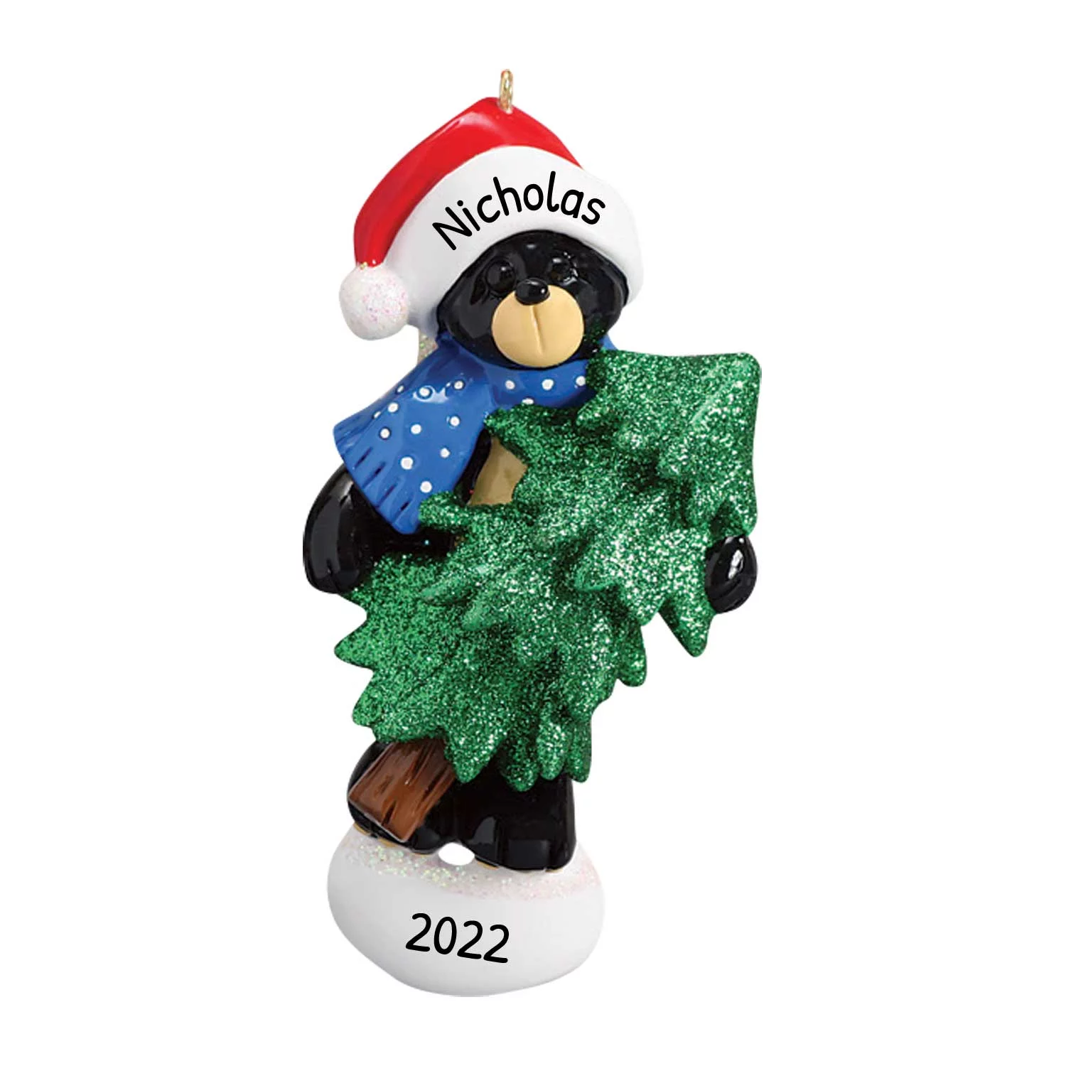 Personalized Animal Ornaments 2024 - Black Bear Hugging Christmas Tree Ornament. Animal Lover Gifts