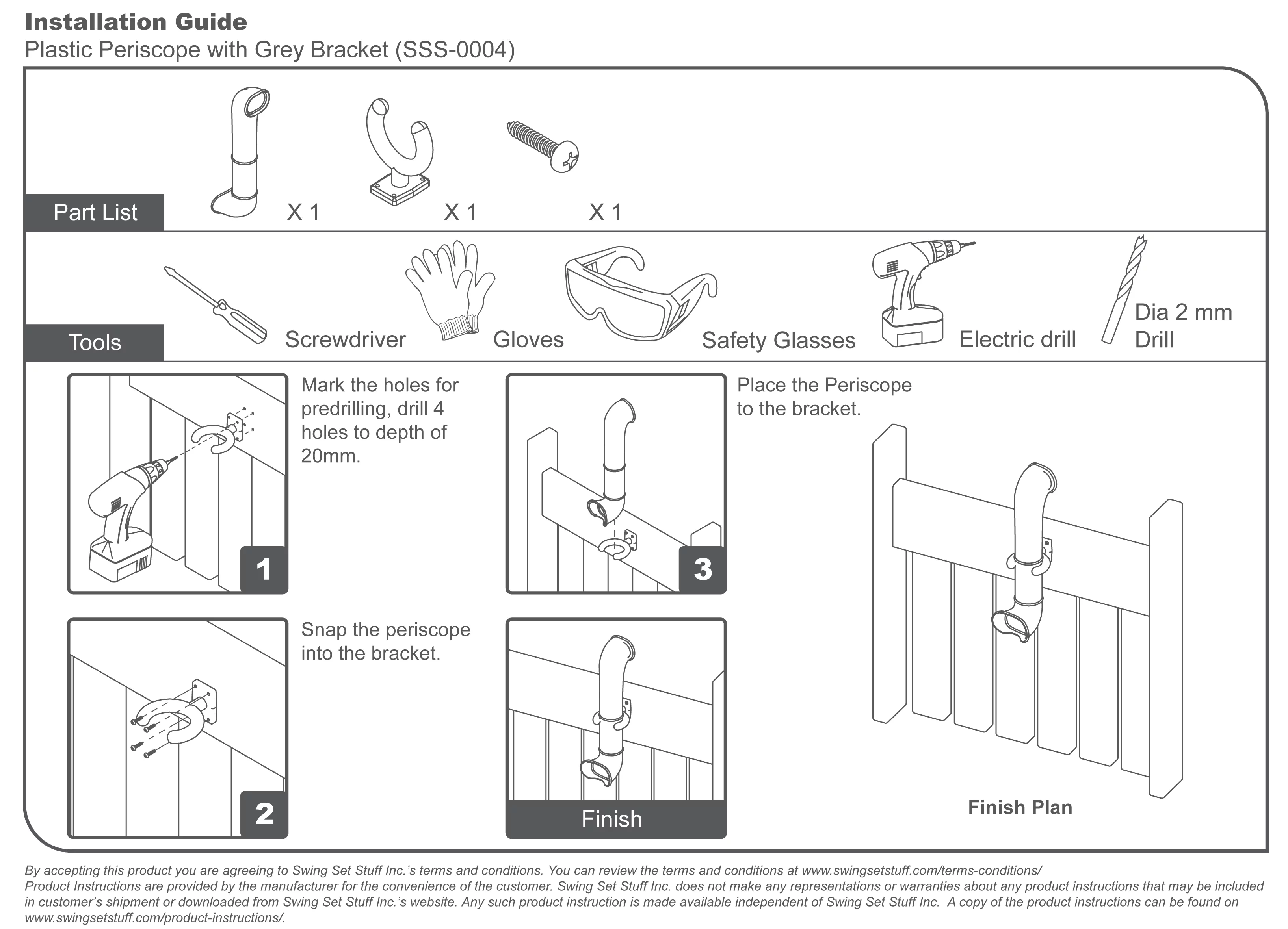 Swing Set Stuff Periscope (Pink) with SSS Logo Sticker
