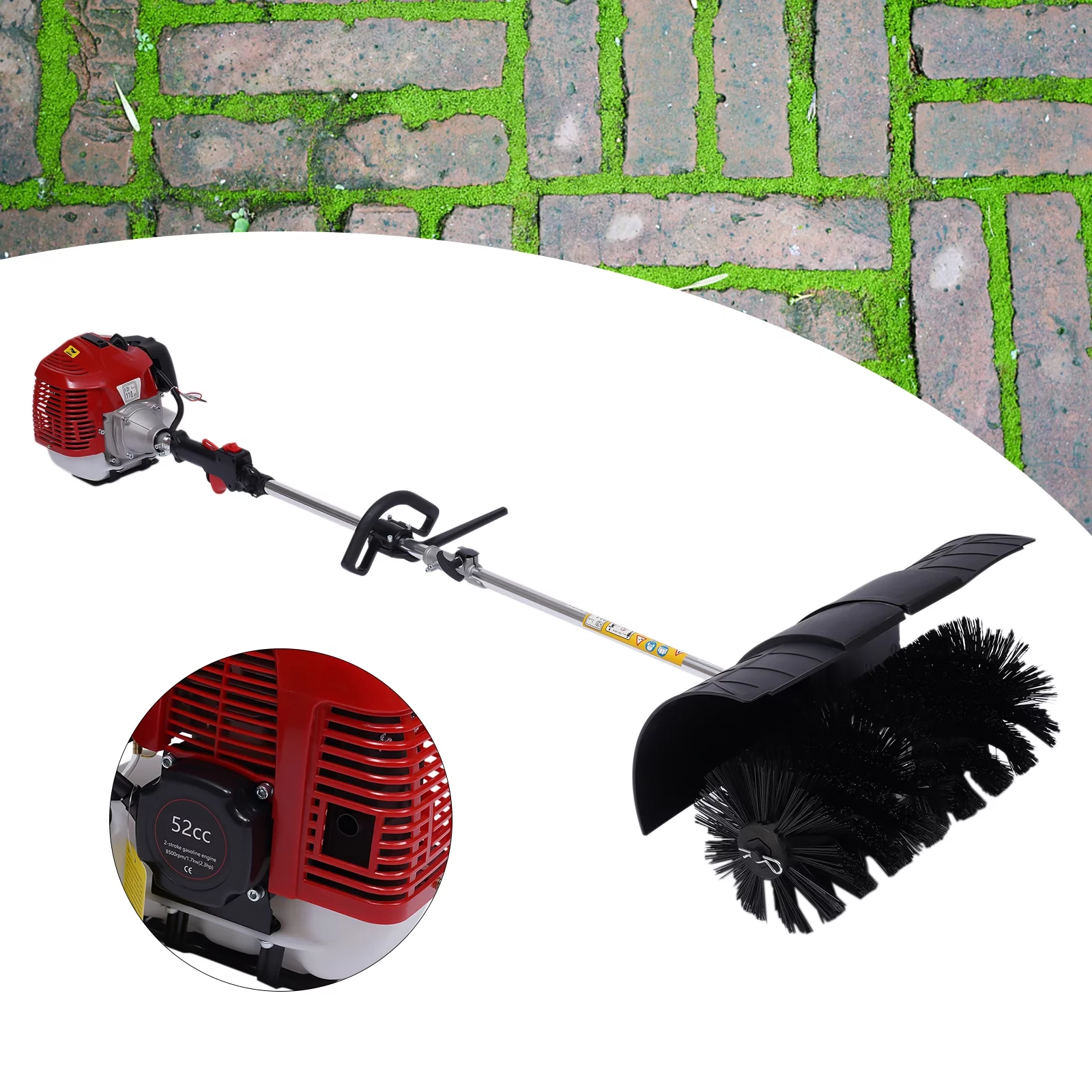 TOOL1SHOoo Hand Push Sweeper Machine Blower,52cc 2 Stroke 2.3HP Gasoline Sweeper (With Blower)