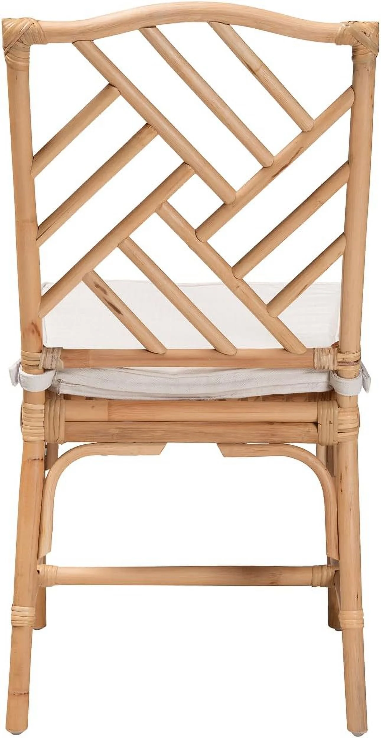 Modern Brown Rattan Dining Chair, Natural Design, 21.7