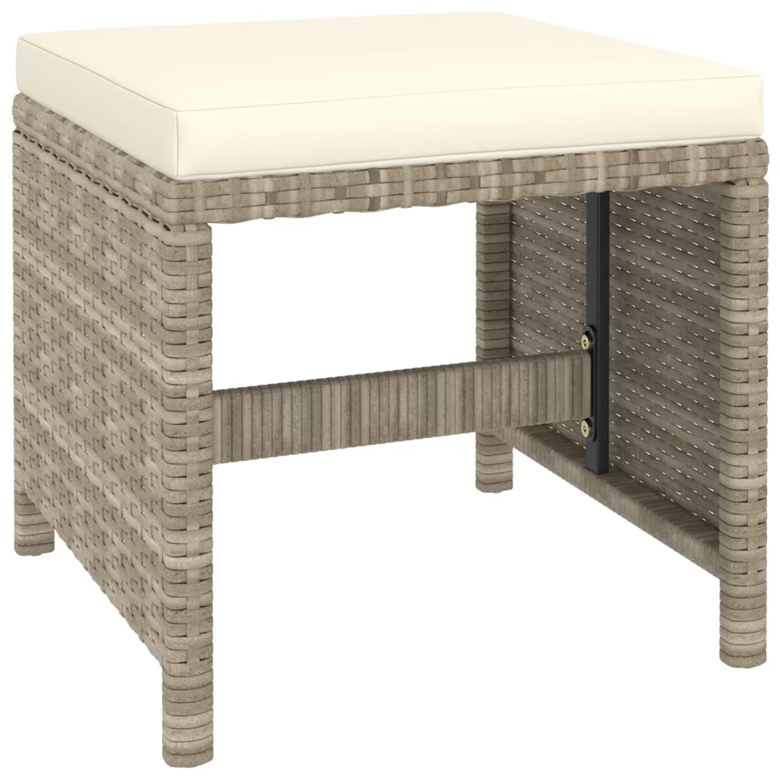 Suzicca 6 Piece Patio Dining Set with Cushions Poly Rattan Beige