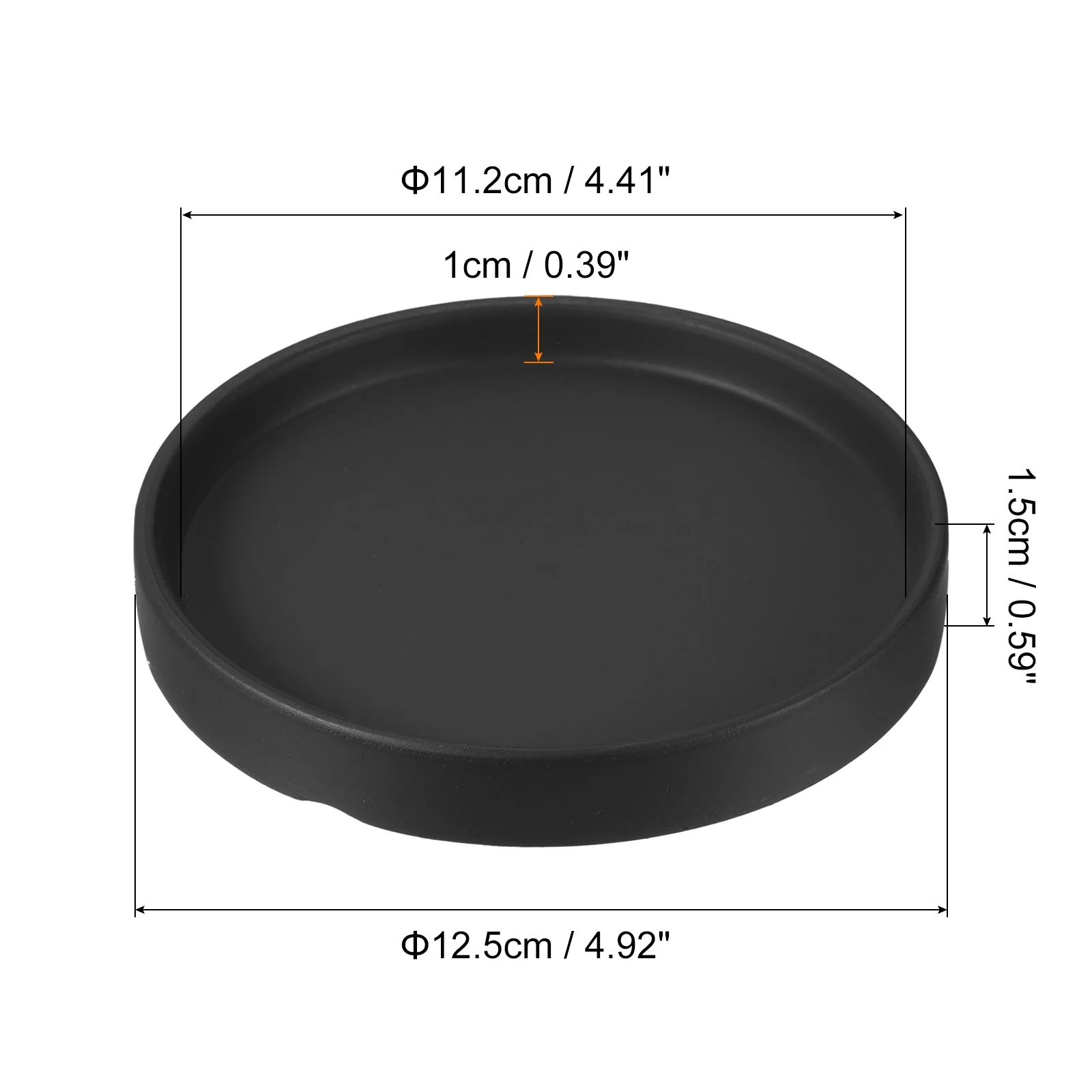 Plant Pot Saucer 5 Inch, Ceramic Round Flower Tray for Indoor, Black