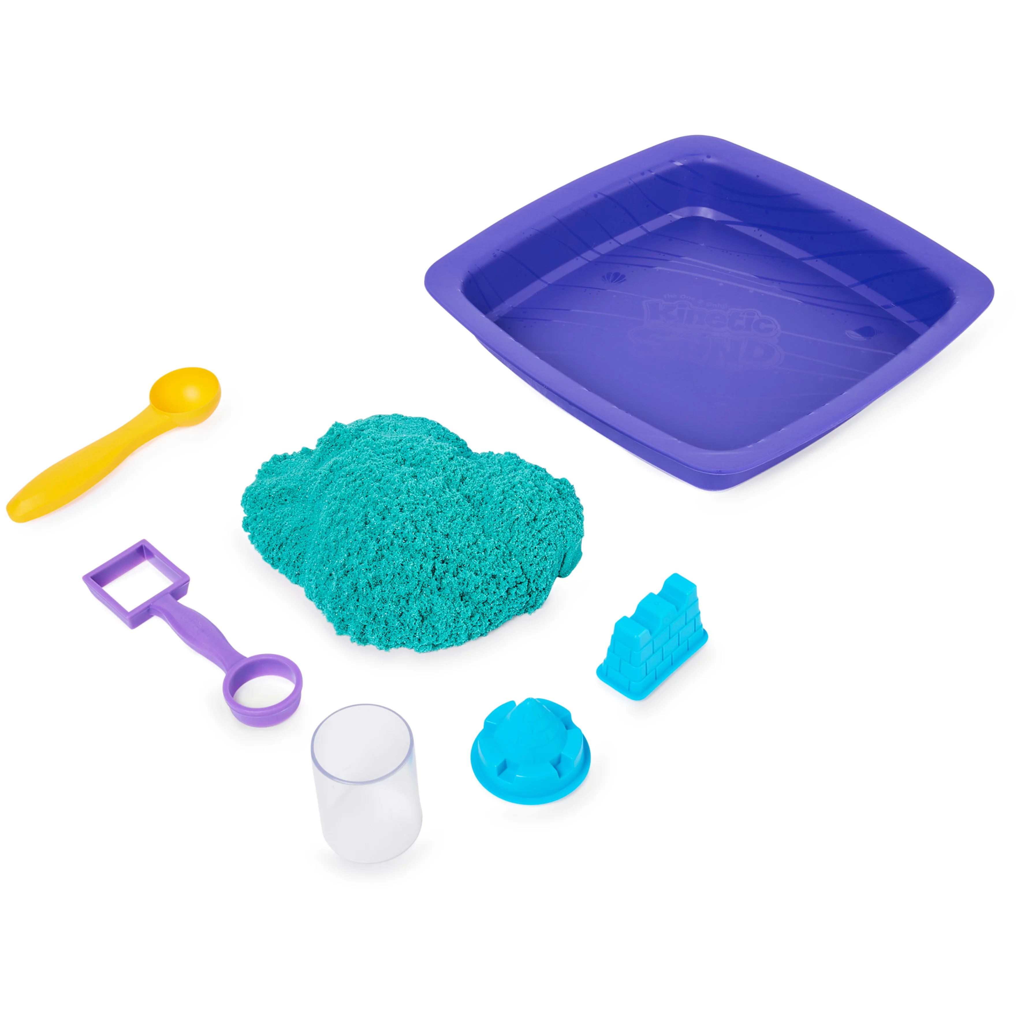 Kinetic Sand Sparkle Sandcastle Set w/ 1lb Teal Shimmer Kinetic Sand