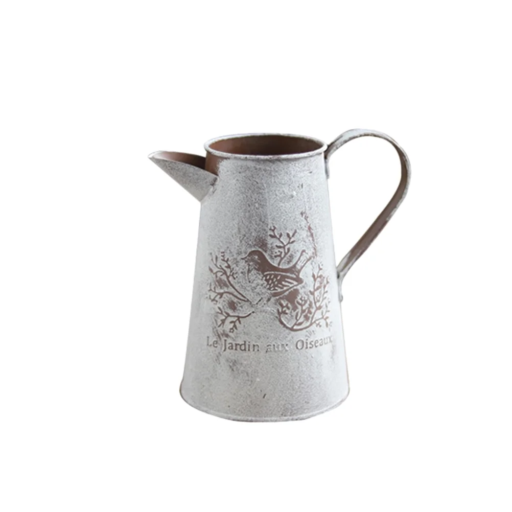 OUNONA Flower Can Tin Watering Tinplate Planter Pot Metal Iron Bucket Succulent Pots Ornament Desk Pails Wedding Creative