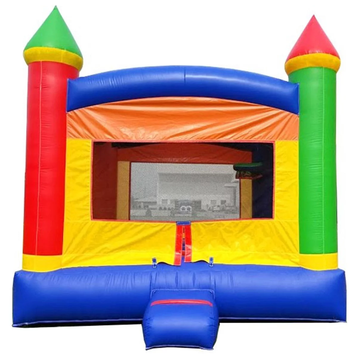 Pogo Bounce House Crossover Inflatable Bounce House, Rainbow Jumper, No Blower