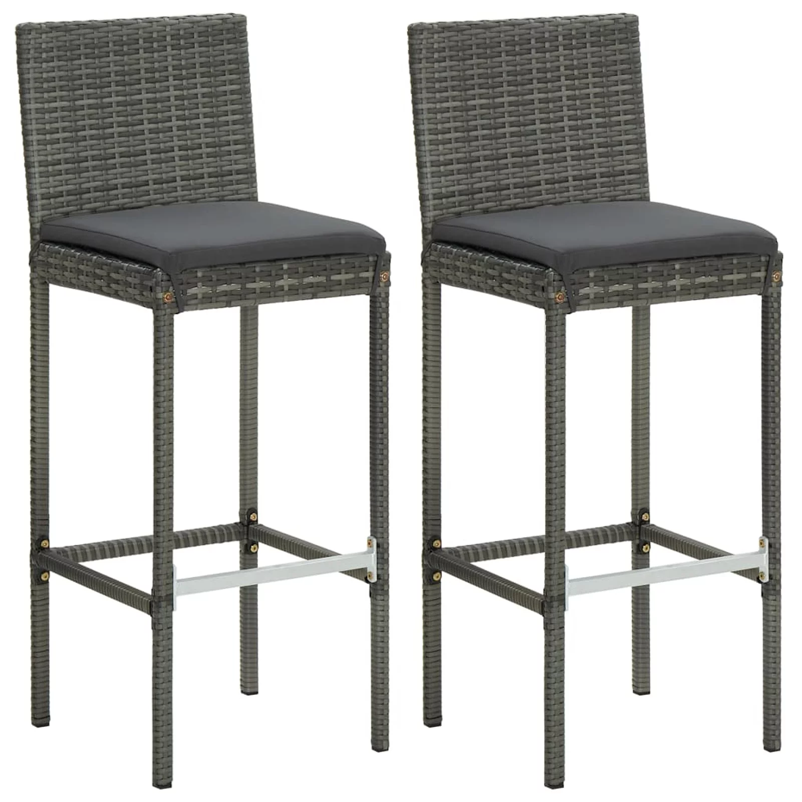 Suzicca 3 Piece Patio Bar Set with Cushions Gray