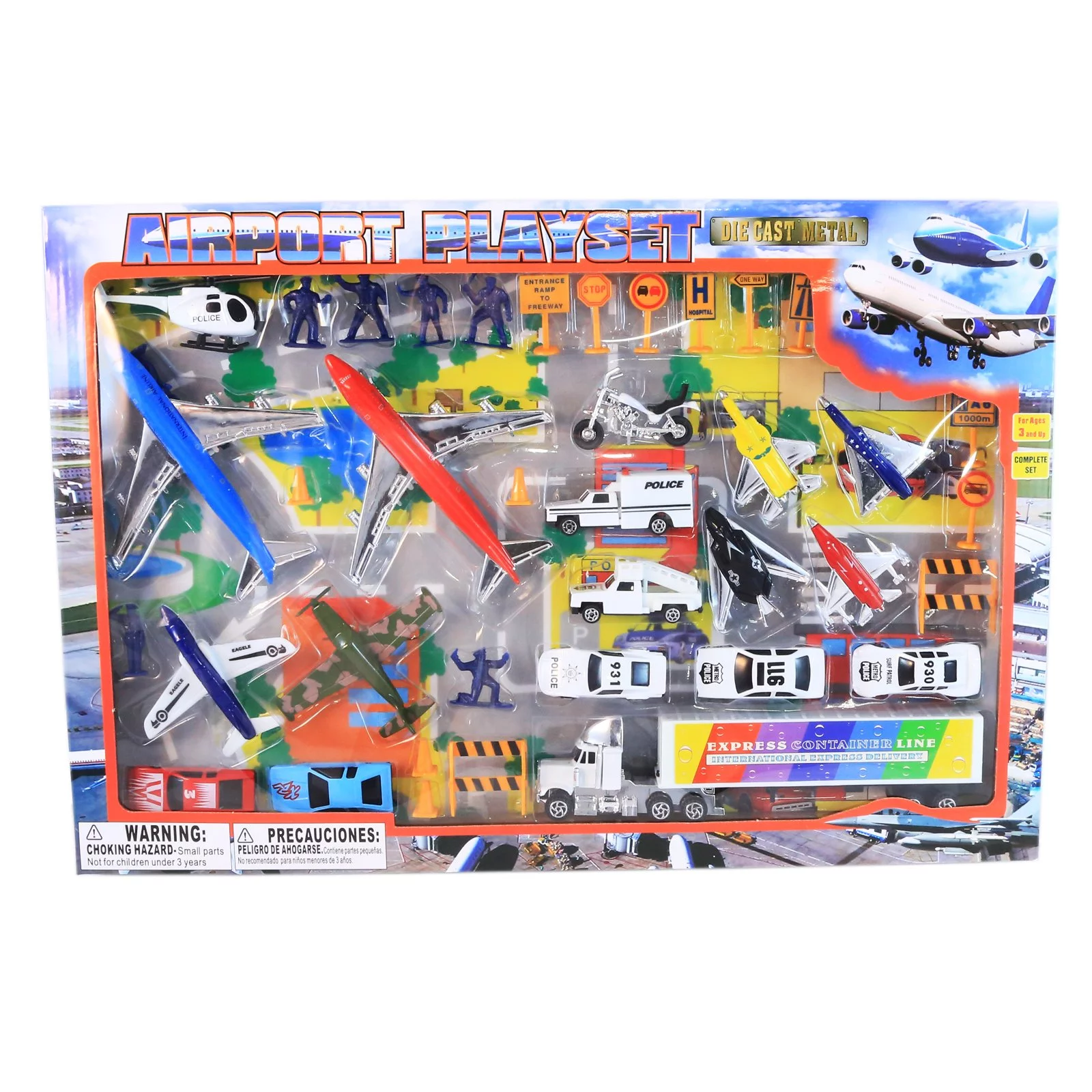 50pc Kidplay Diecast Cars Urban City Airport Playset Kids Toys