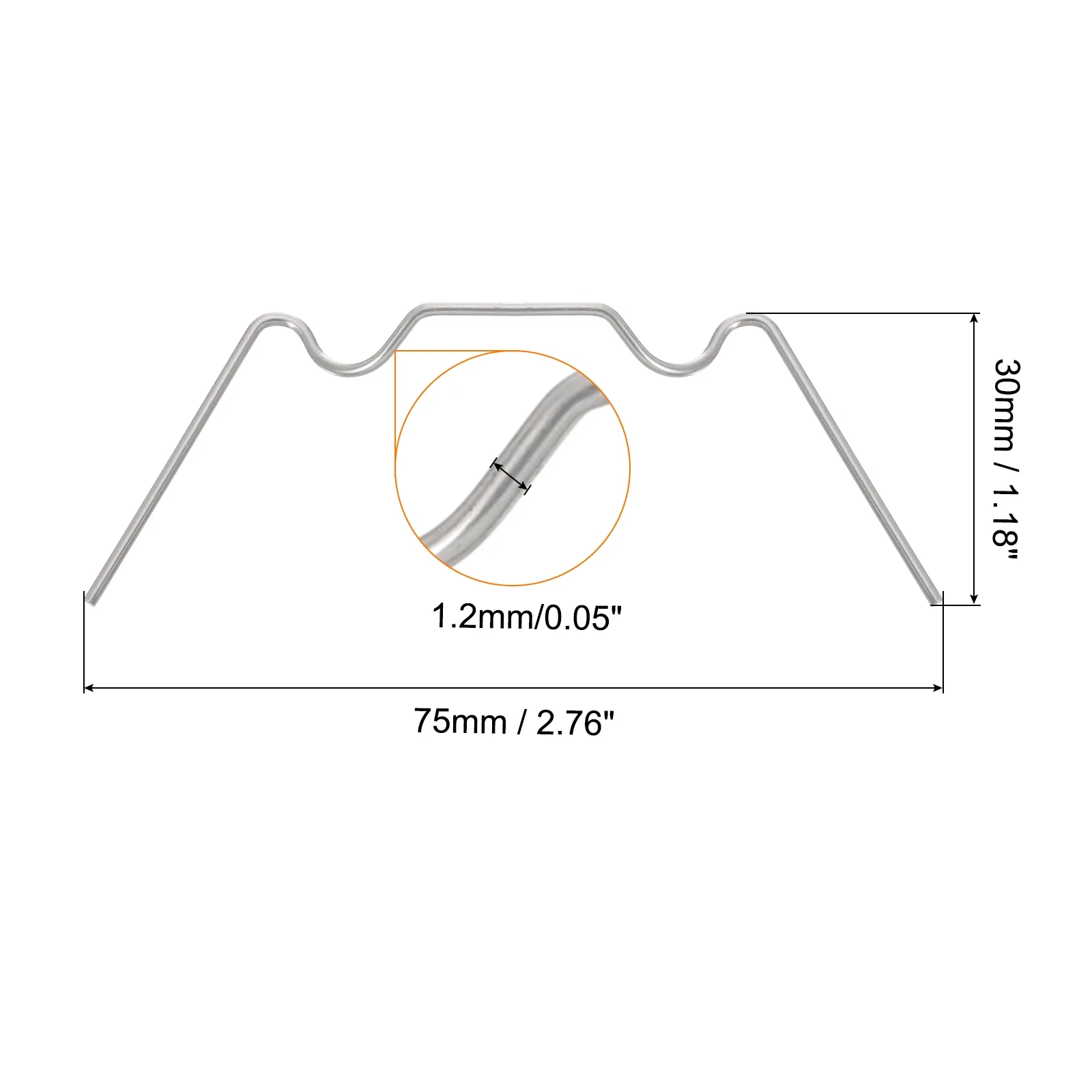 50pack Greenhouse Glazing Clips, 75mm Stainless Steel W Type Type Greenhouse Glazing Wire Clips Fixing Clips