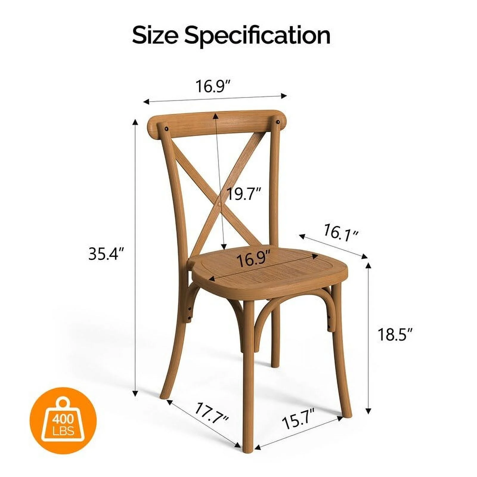 Karl Home Patio Plastic Stackable Dining Chair Set (Set of 2) White