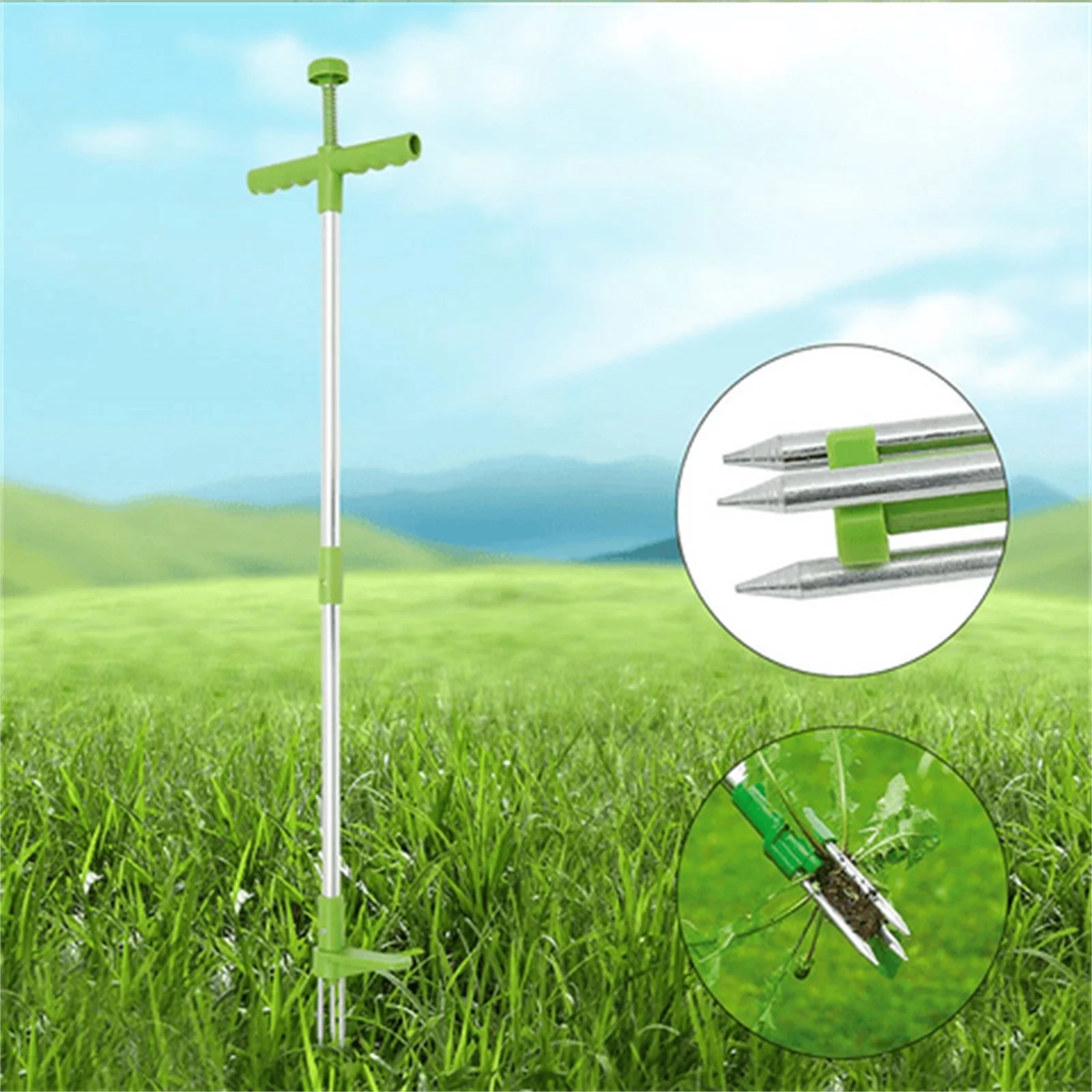Shldybc Vertical Weeding Machine, Aluminum Tube Weeding, Digging Vegetables, Gardening Tools, Manual Weeding