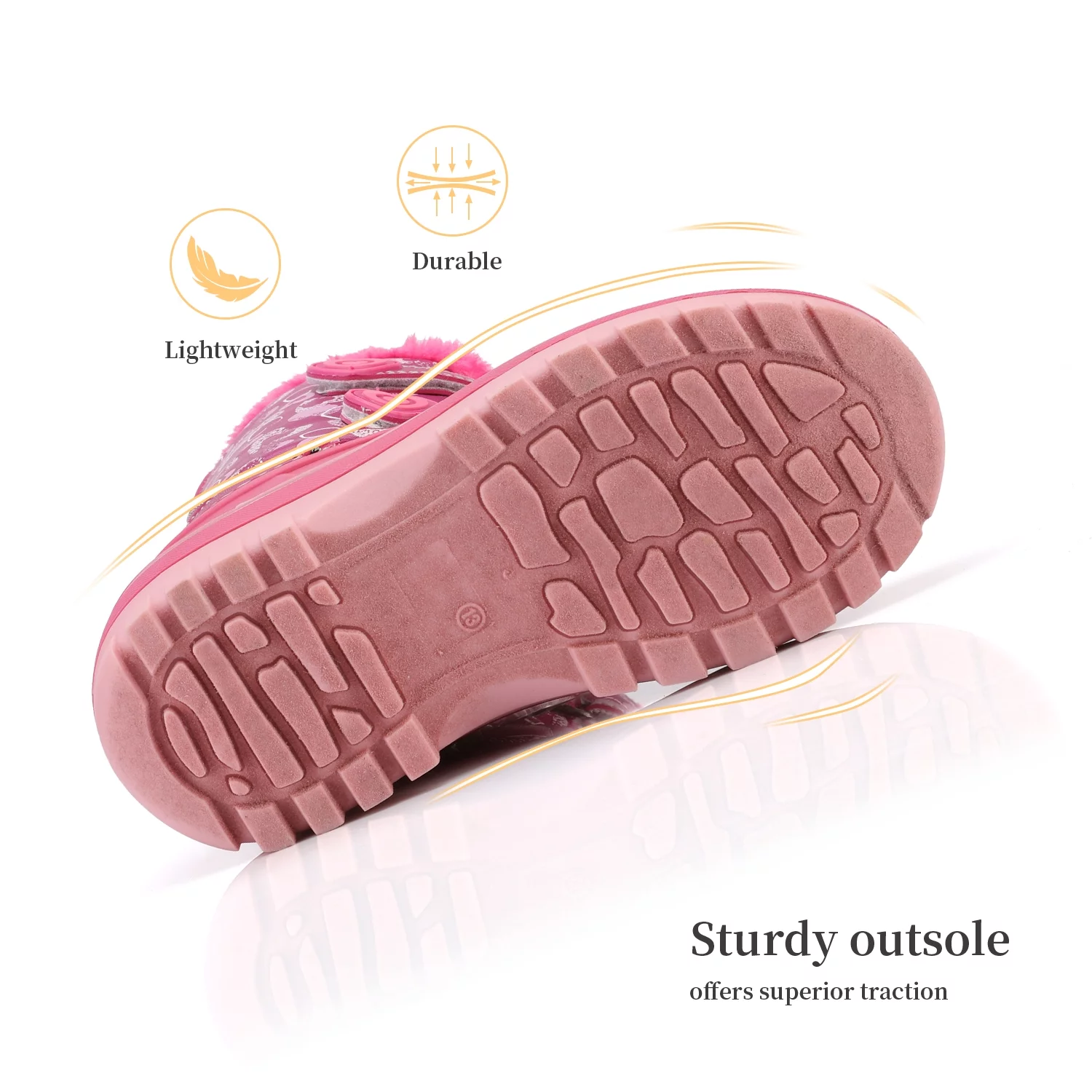 Dream Pairs Boys Girls Toddler Little Big Kid Winter Snow Boots Waterproof Warm Boots Shoes DUCKO PINK Size 9