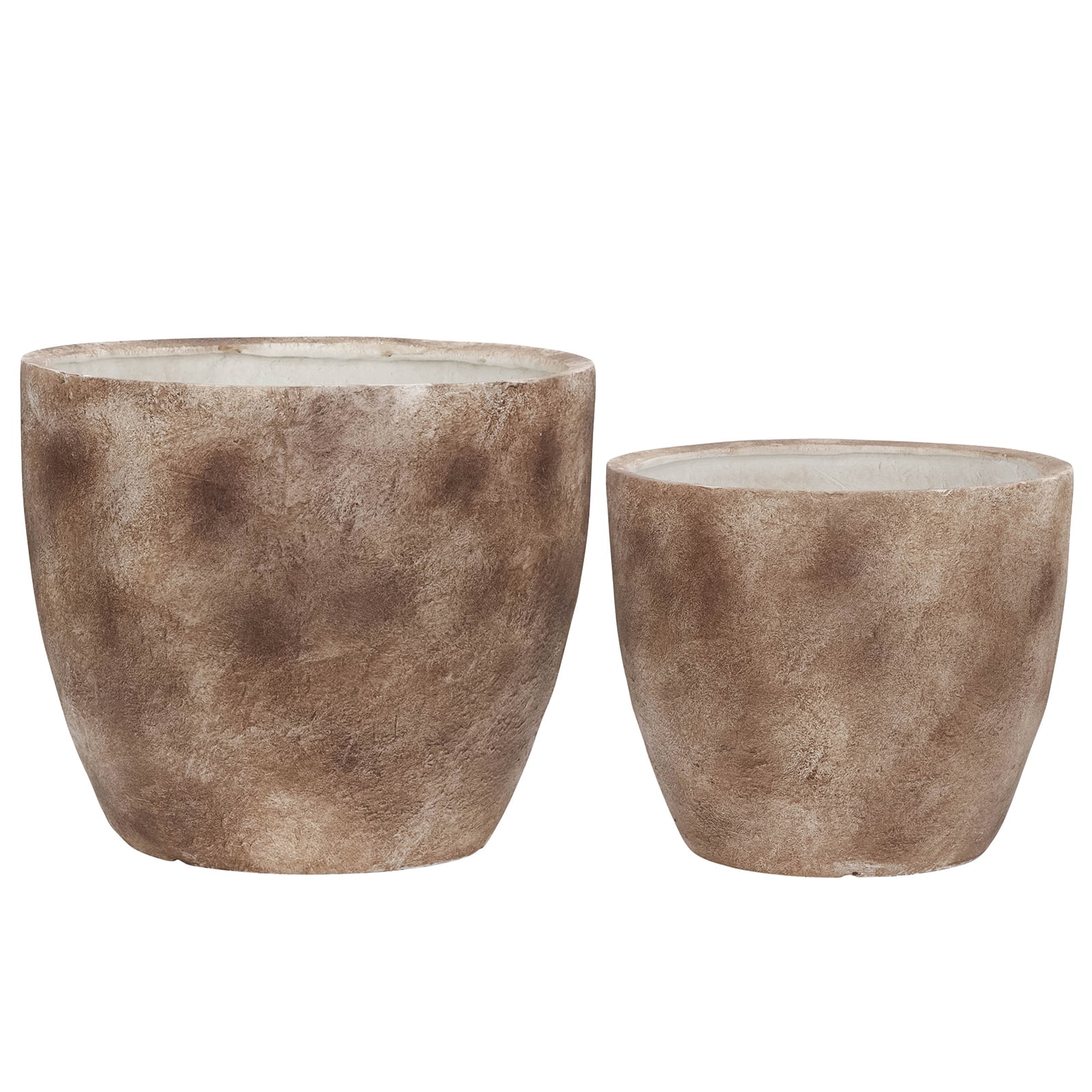2 Piece/Set,Durable and Not Easy To Crack,Ideal for Planting and Potting Succulents,Made of High-quality Magnesia, It Has Little Impact on The Environment,Resin, Textured Planters, Brown