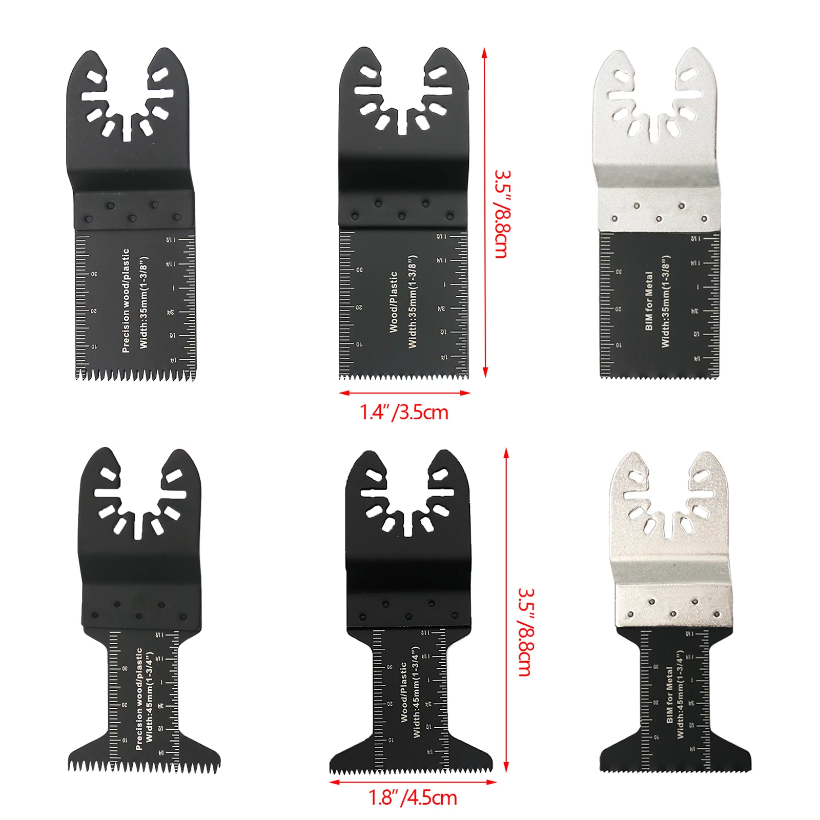 INTBUYING 20pcs Saw Blades Kit Oscillating Multitool Quick Release Saw Blades for Wood PVC Copper Cutting