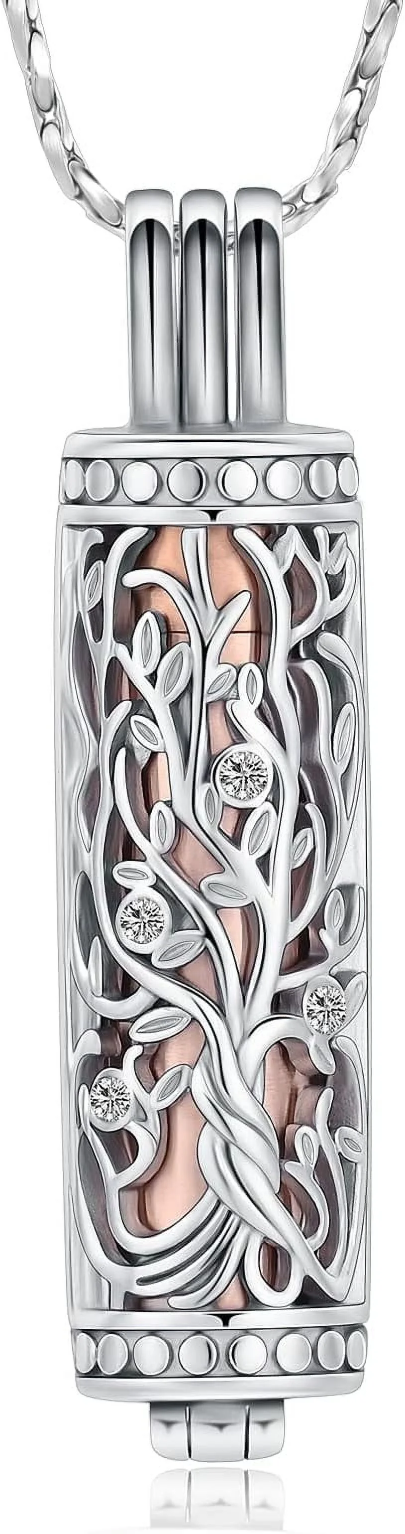 Cremation Jewelry for Ashes Tree of Life Urn Necklace Cylinder Vial Urn Necklace for Men Women Keepsake Ashes Necklace Memory Pendent Ashes Holder